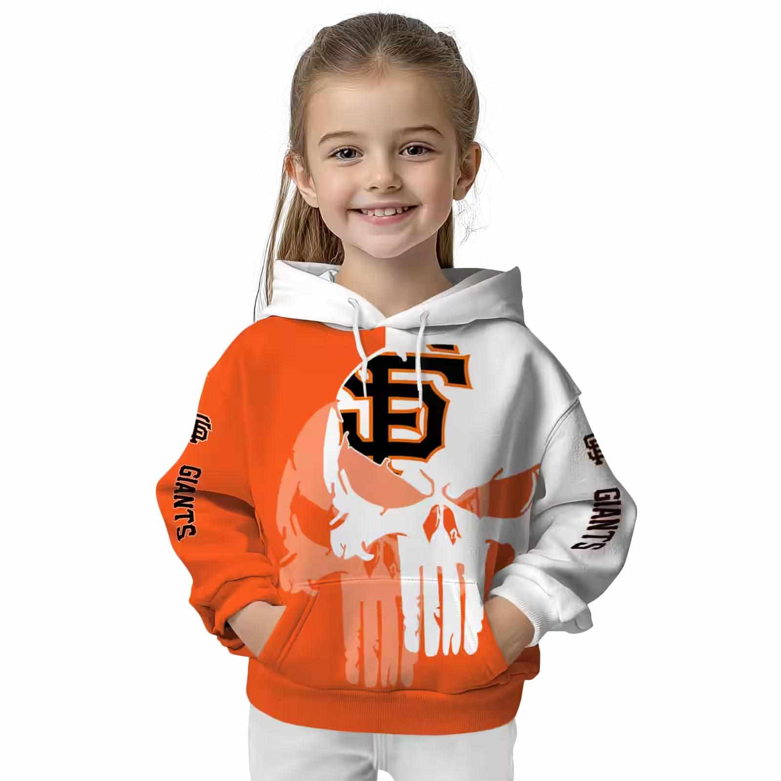 san francisco giants graphic punisher orange white hoodie top rated