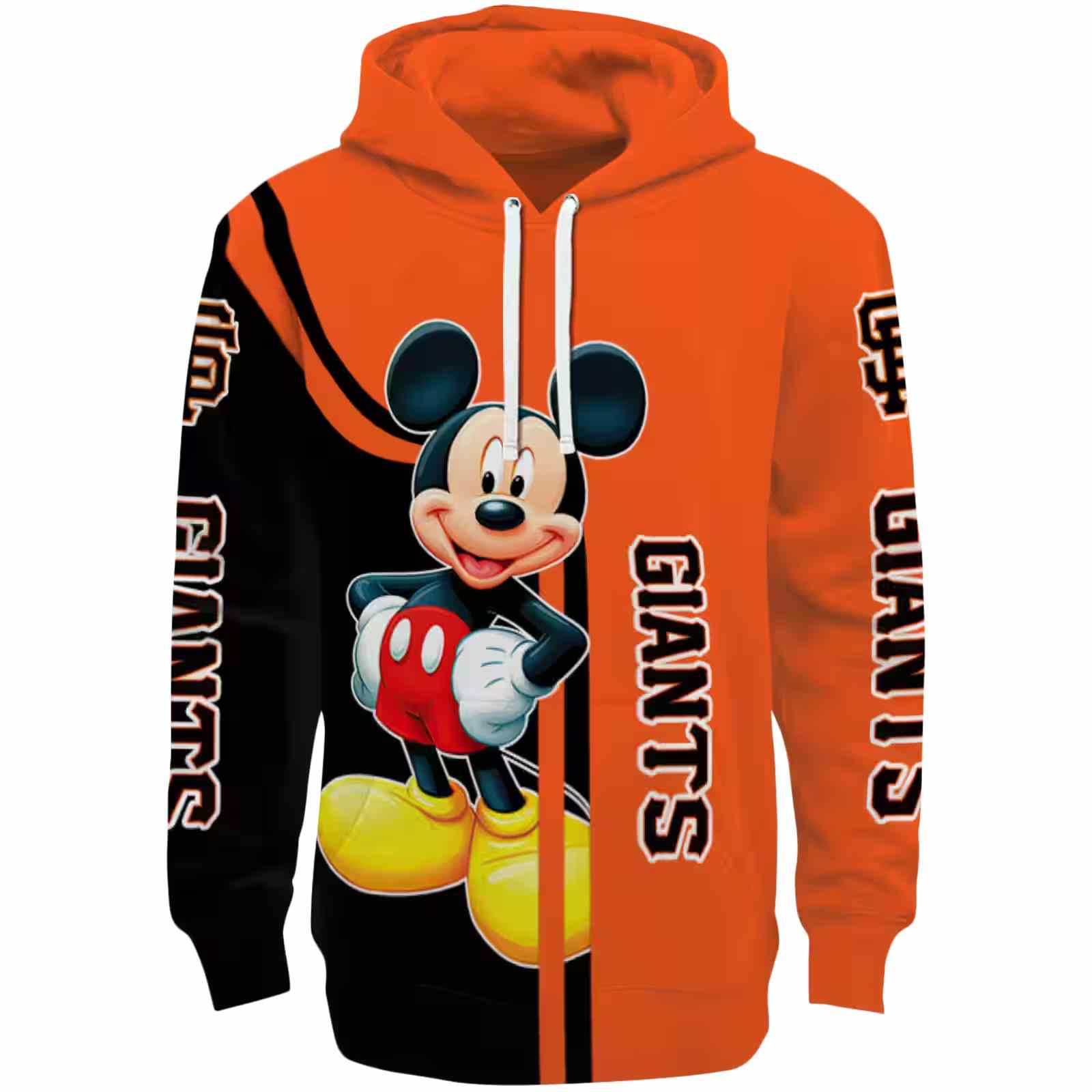 San Francisco Giants Mickey Mouse Orange Black Hoodie