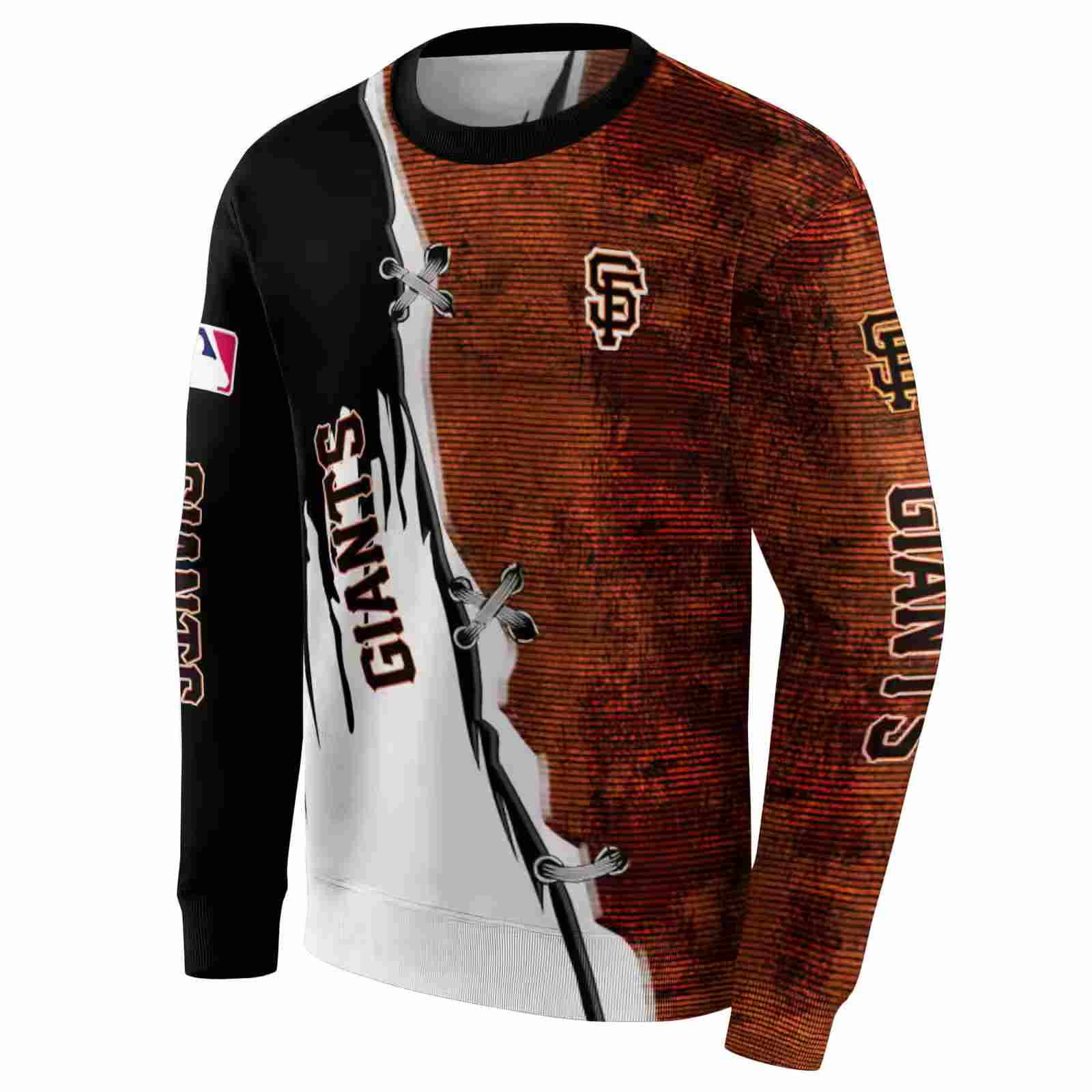 san francisco giants ripped pattern orange black white hoodie new arrival