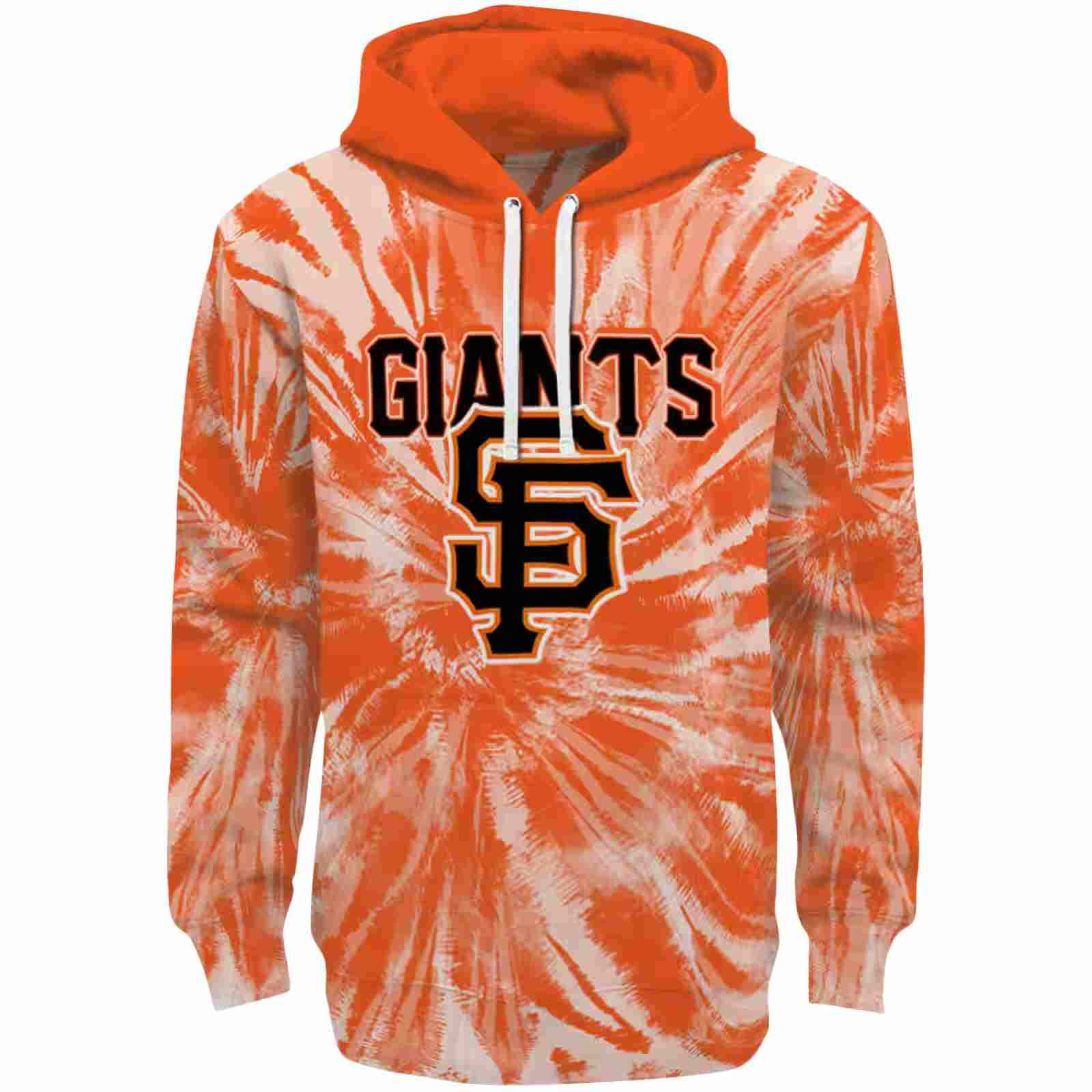 San Francisco Giants Tie Dye Pattern Orange Hoodie