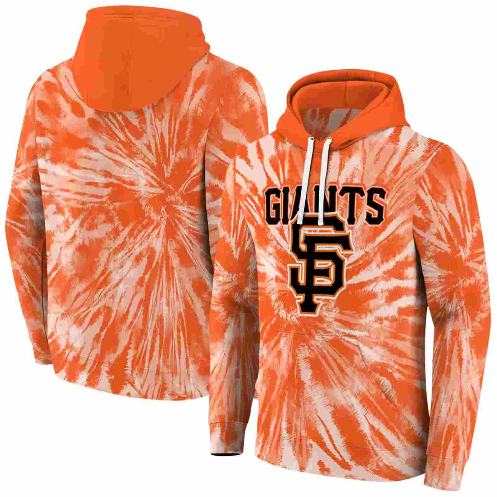 san francisco giants tie dye pattern orange hoodie fashion forward