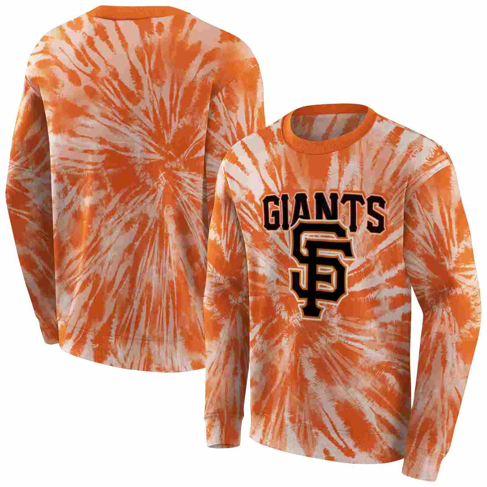 san francisco giants tie dye pattern orange hoodie premium grade