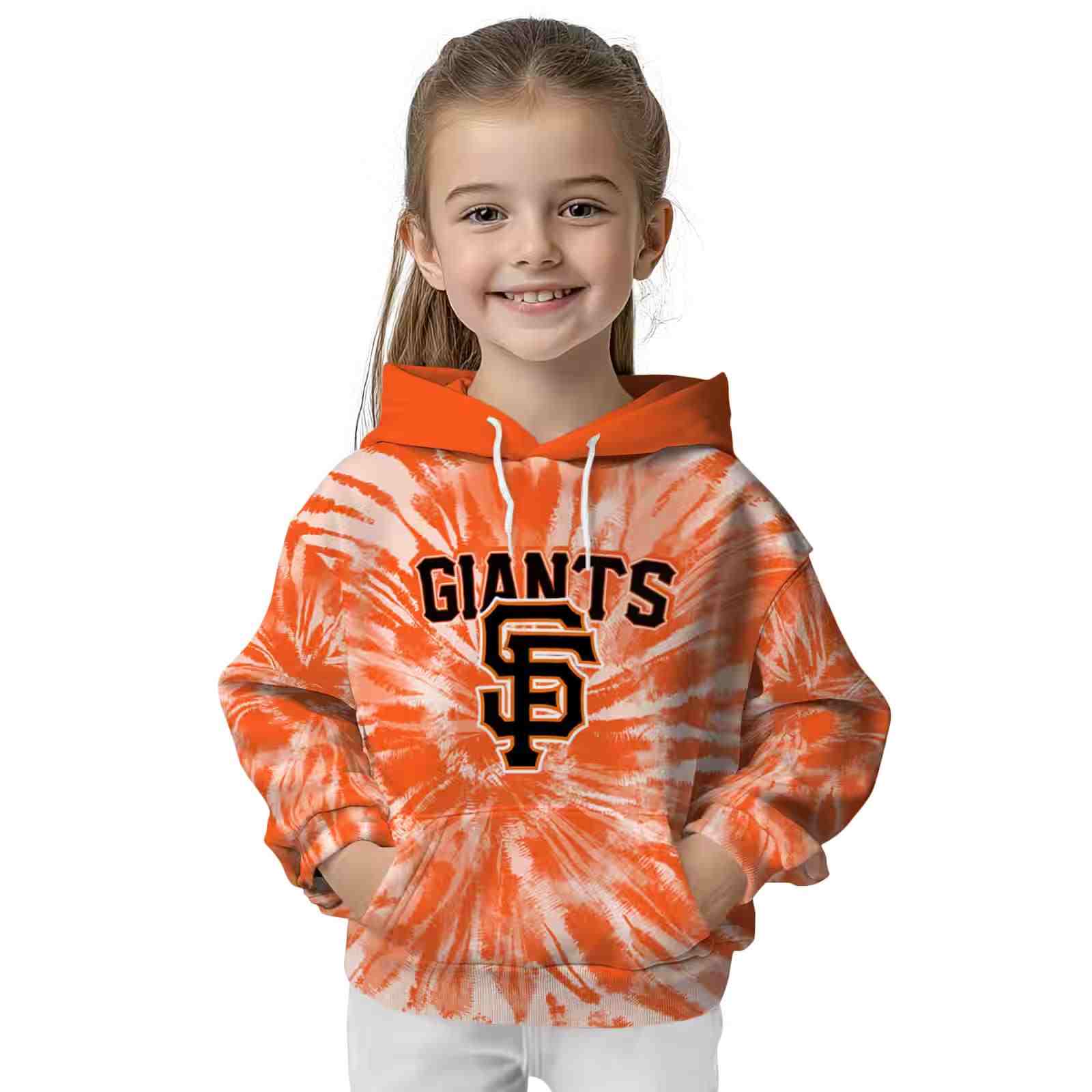 san francisco giants tie dye pattern orange hoodie top rated