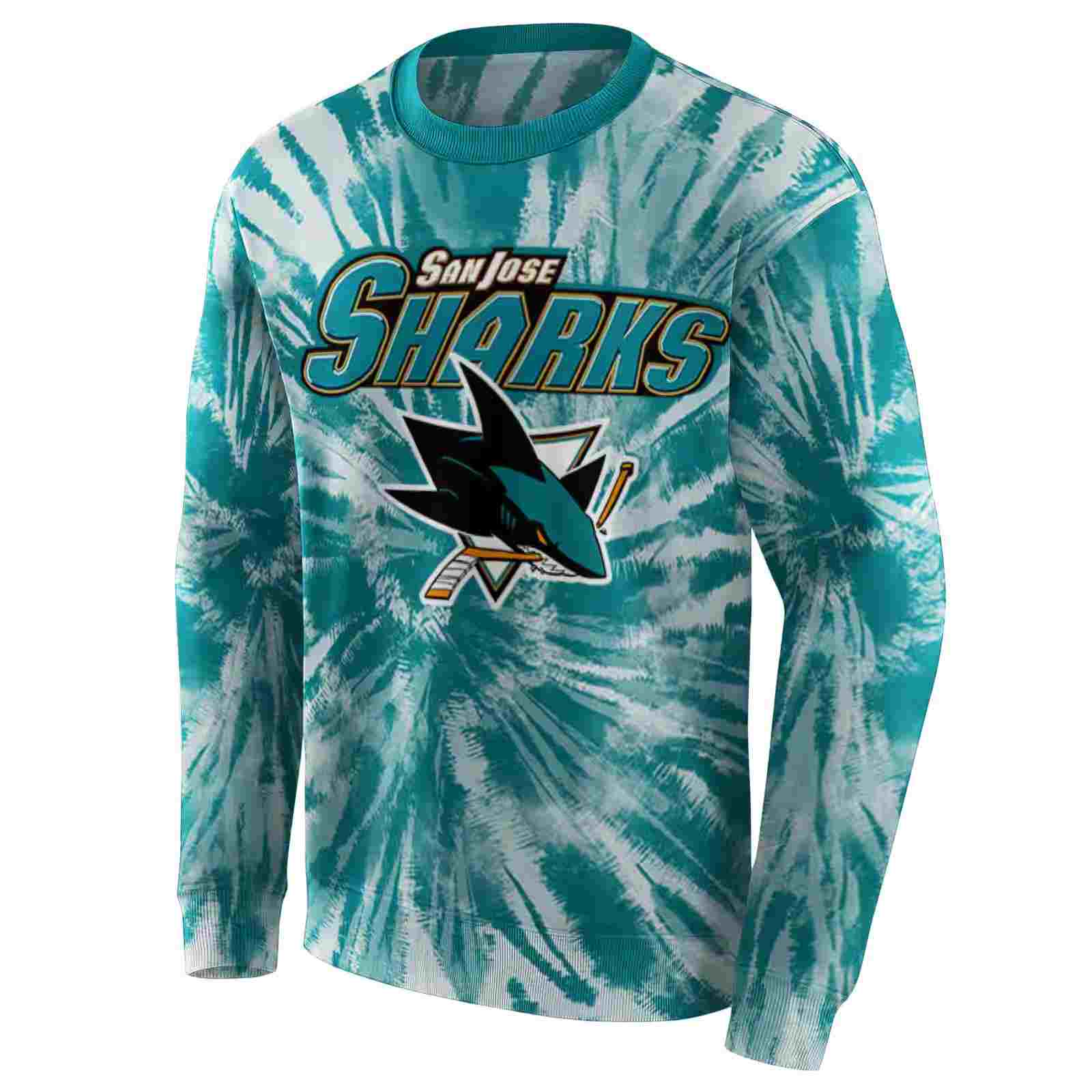 san jose sharks tie dye pattern teal hoodie new arrival