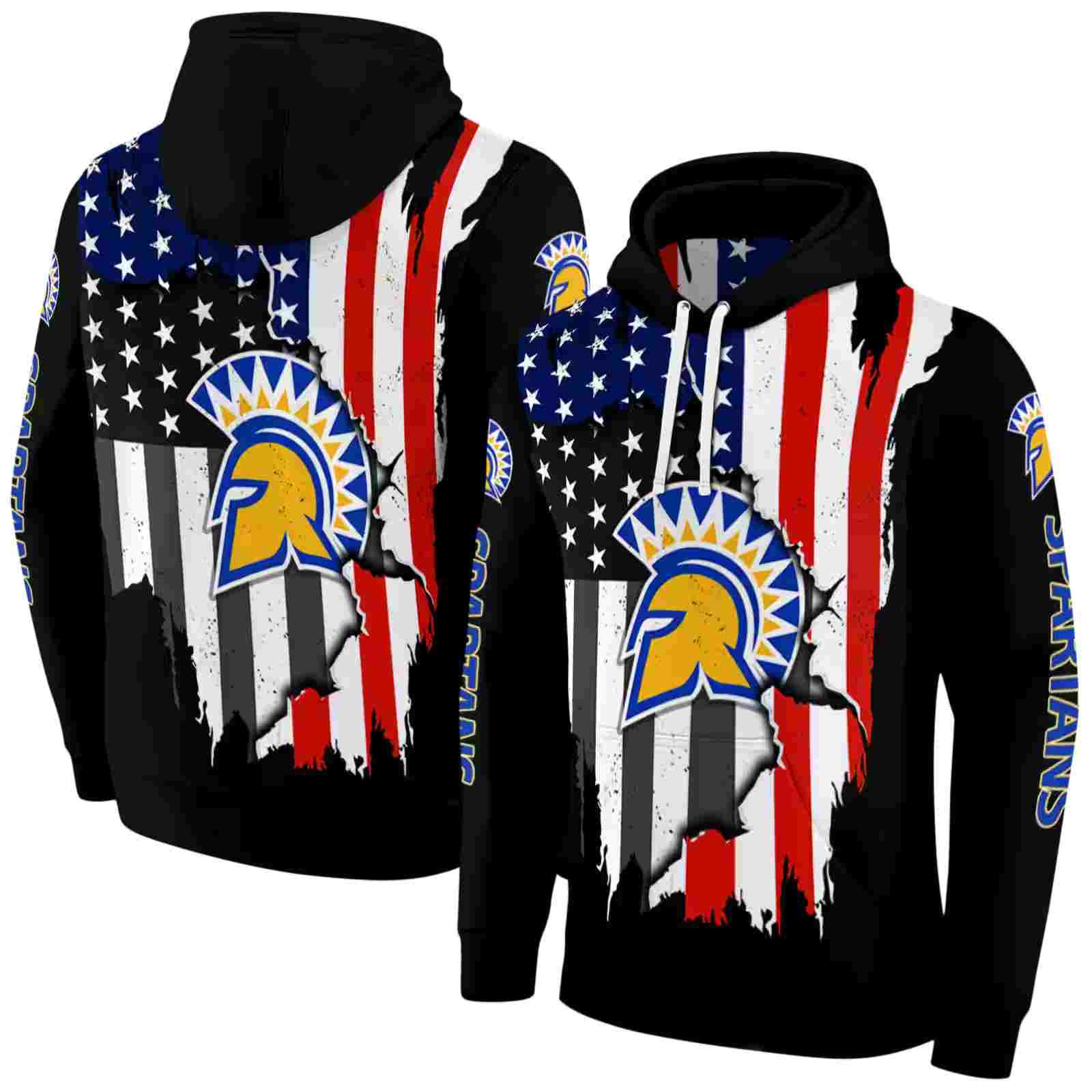 san jose state spartans american pride black hoodie fashion forward