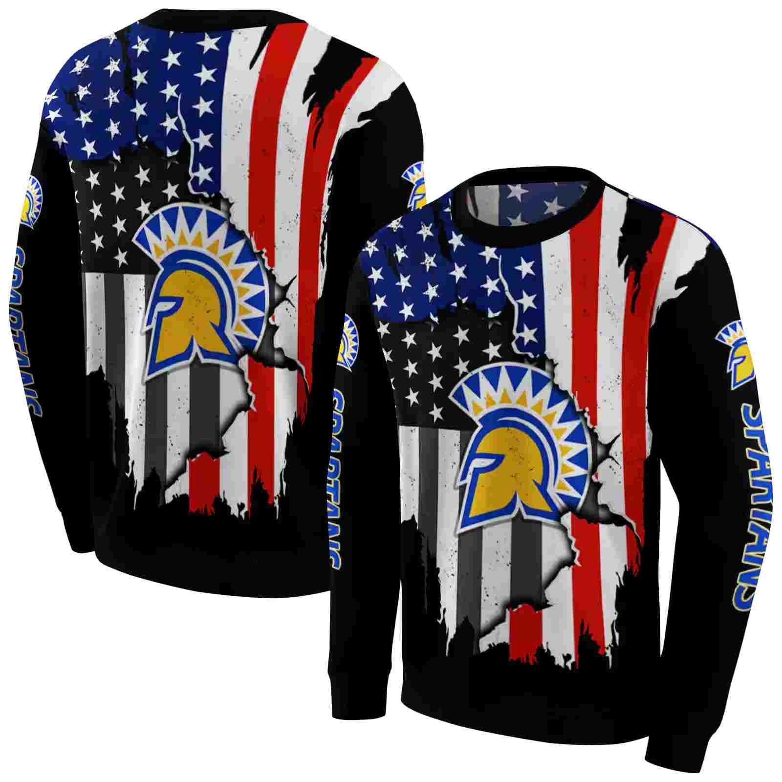 san jose state spartans american pride black hoodie premium grade