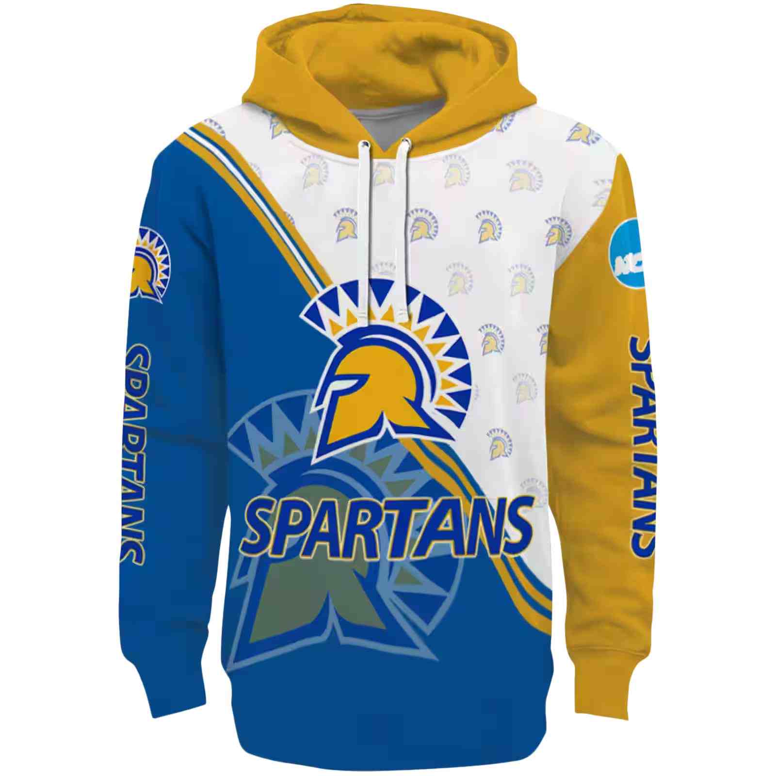 San Jose State Spartans Diagonal Stripe Blue White Hoodie