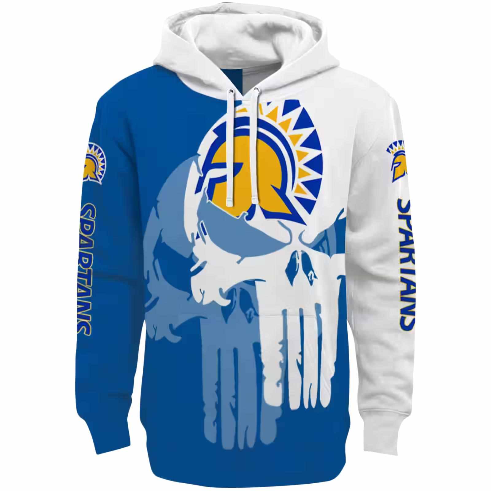 San Jose State Spartans Graphic Punisher Blue White Hoodie