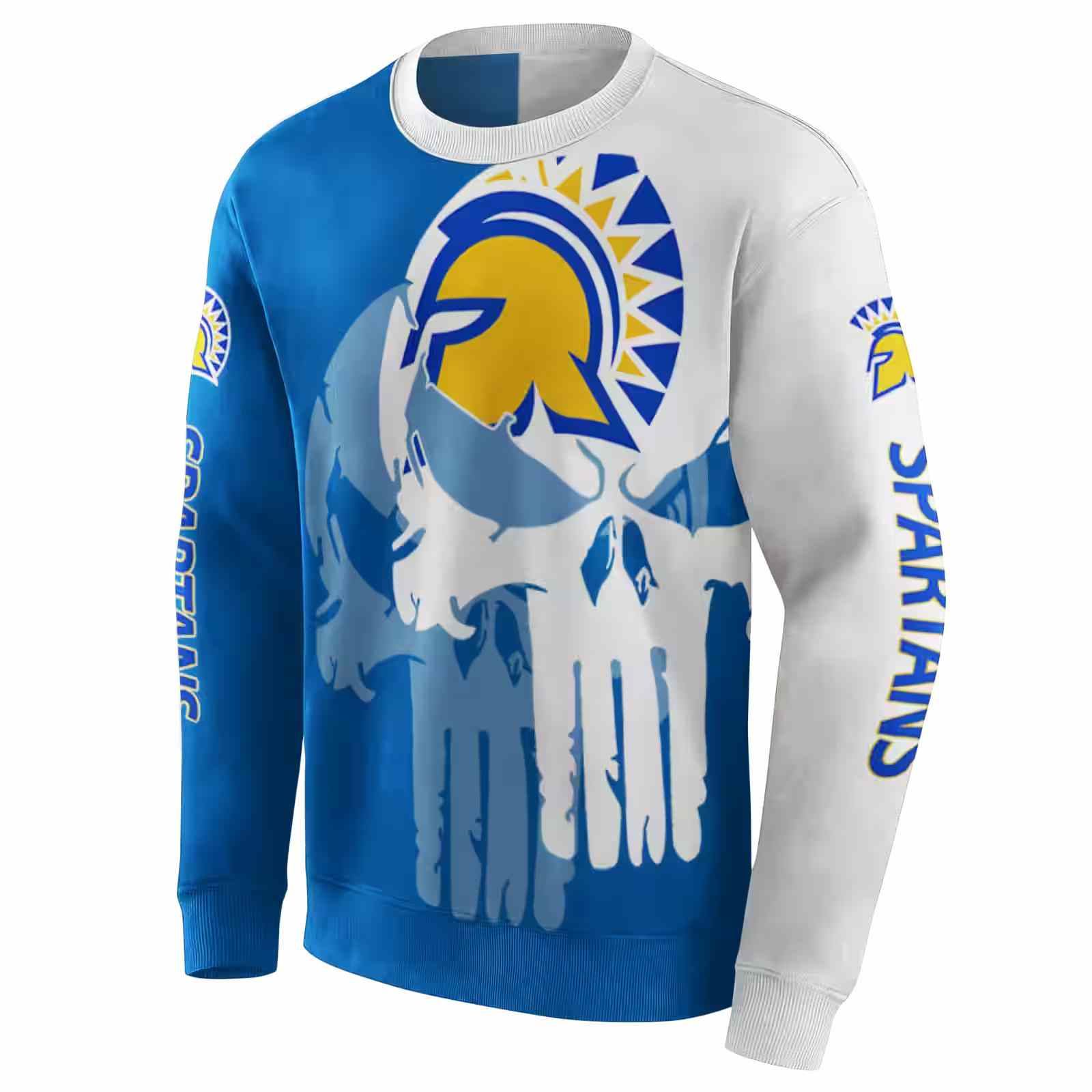 san jose state spartans graphic punisher blue white hoodie new arrival