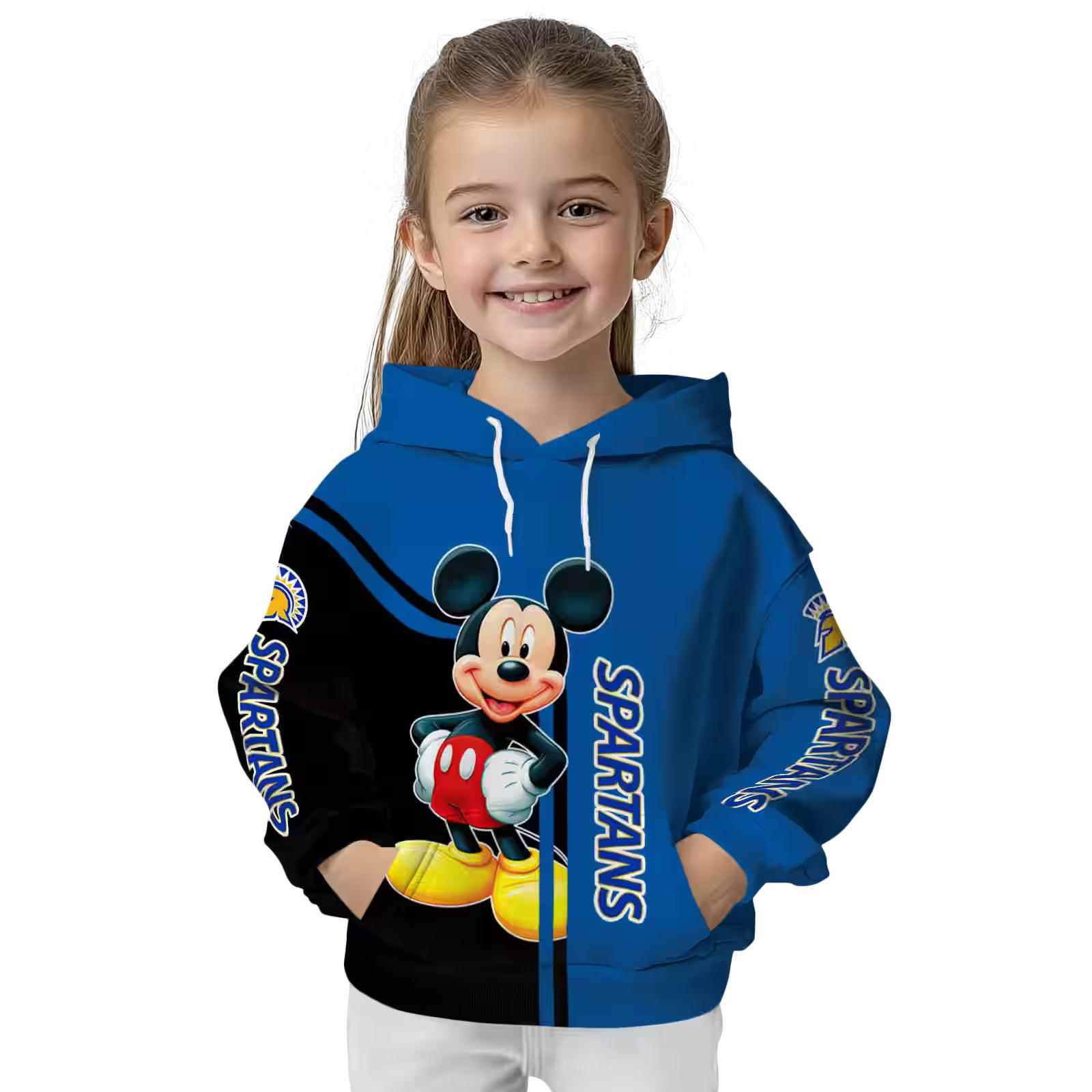 san jose state spartans mickey mouse blue black hoodie top rated