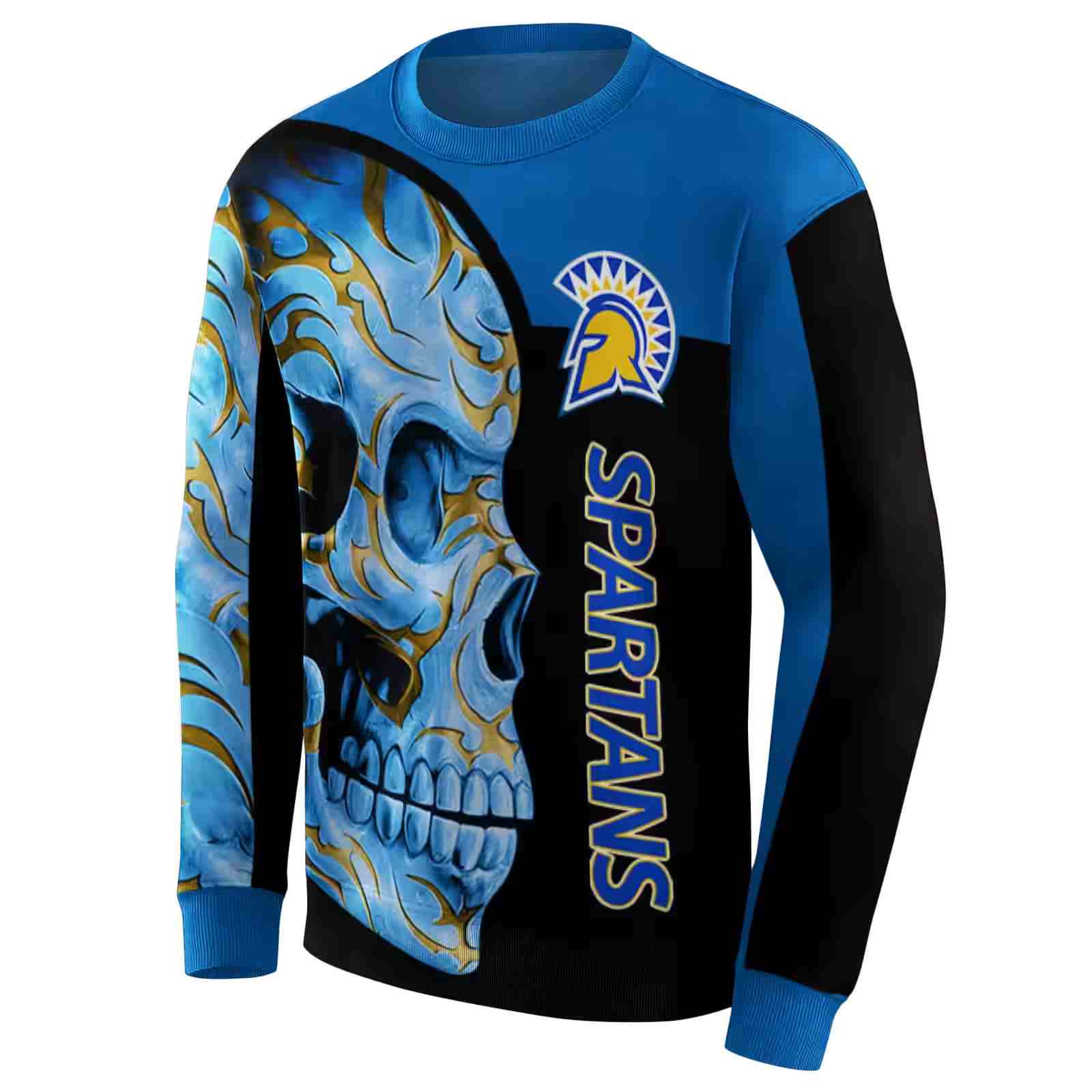 san jose state spartans skull motif blue black hoodie new arrival