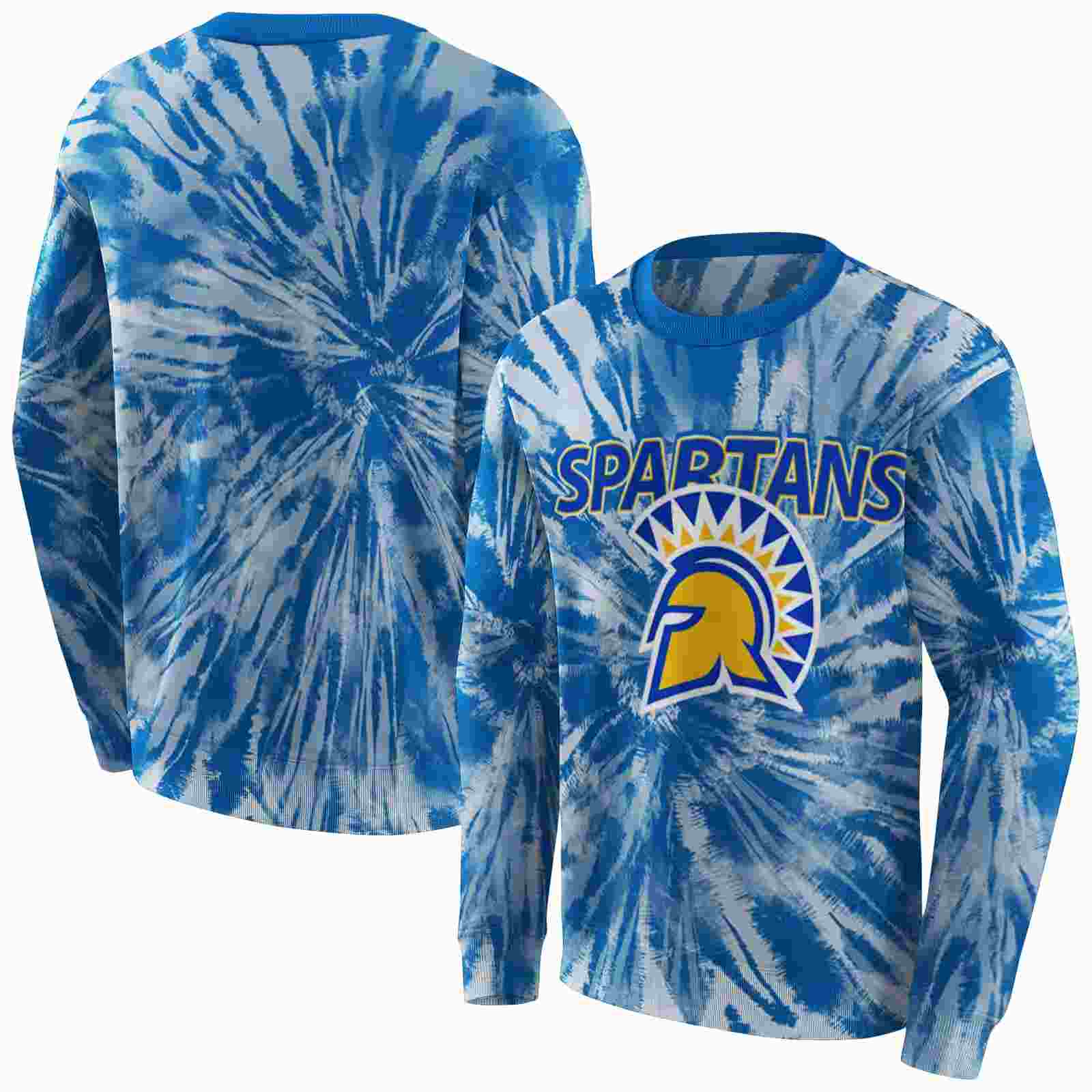 san jose state spartans tie dye pattern blue hoodie premium grade