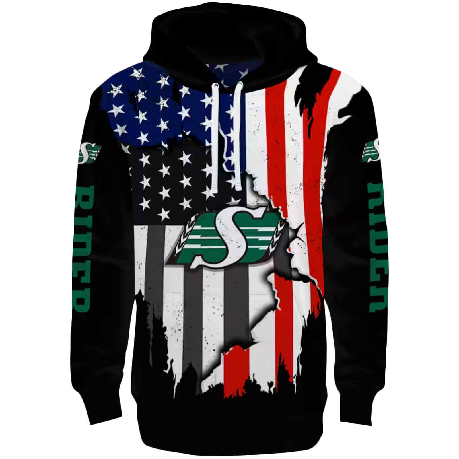 Saskatchewan Roughriders American Pride Black Hoodie