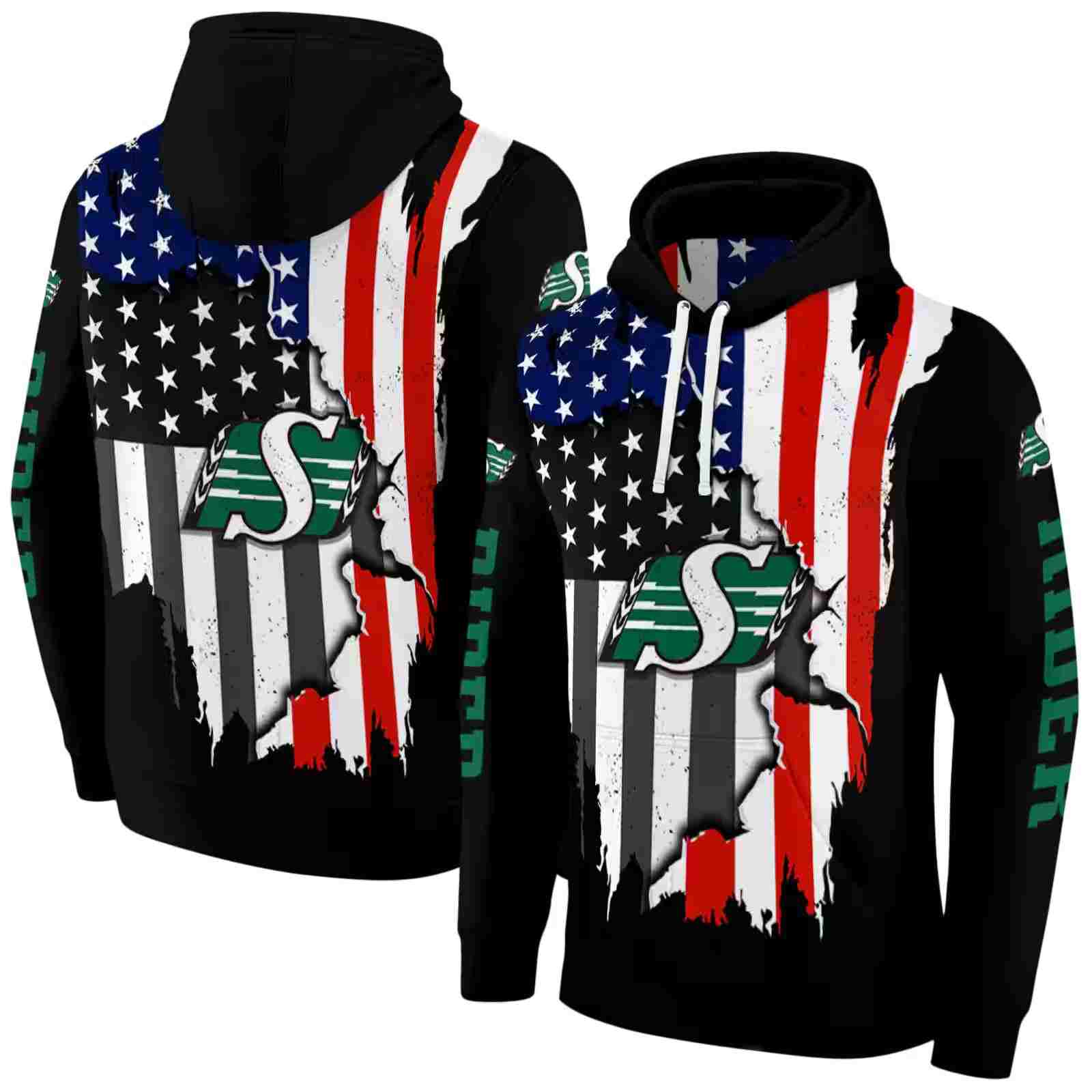 saskatchewan roughriders american pride black hoodie fashion forward