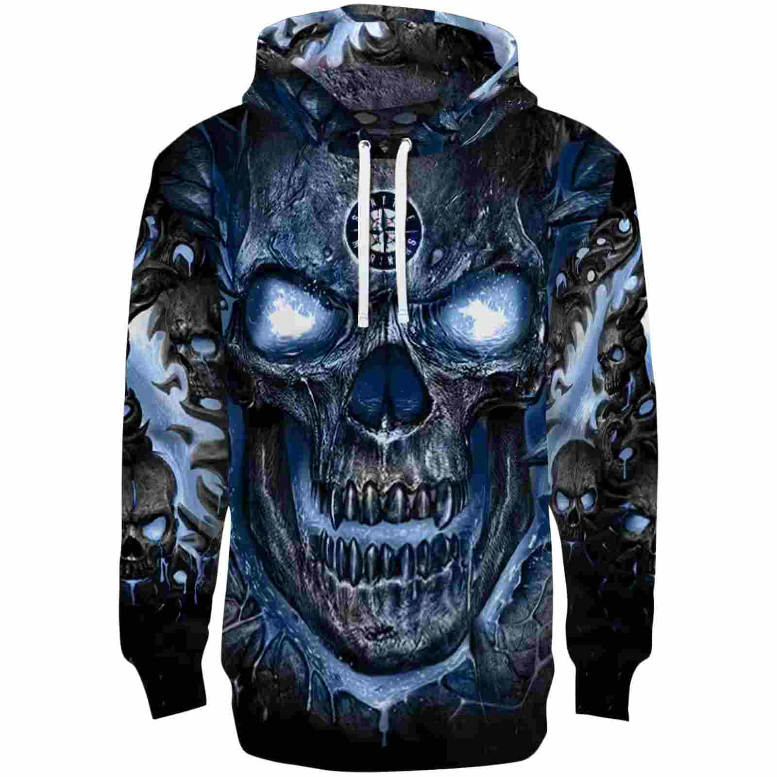 Seattle Mariners Demonic Skull Navy Blue Black Hoodie