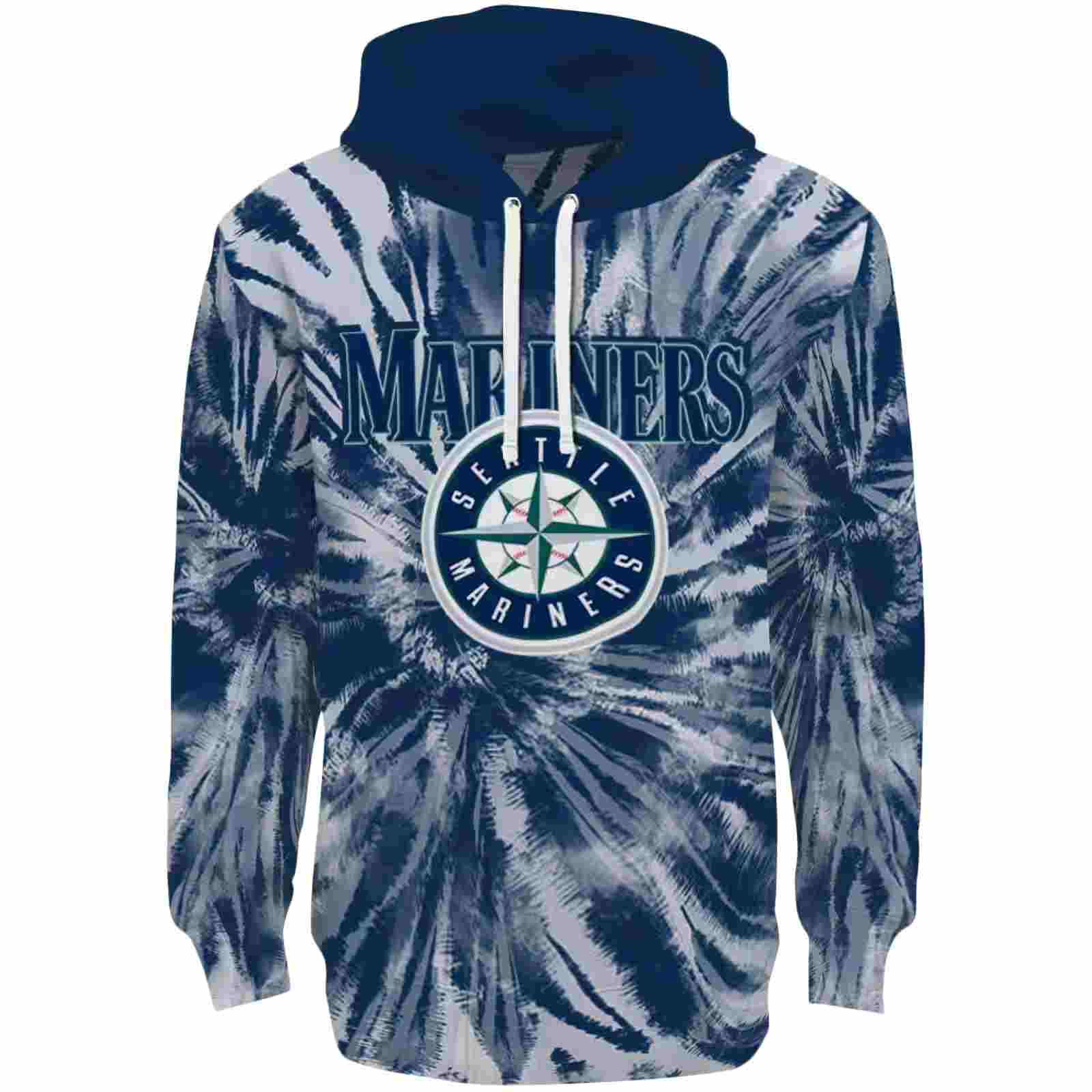 Seattle Mariners Tie Dye Pattern Navy Blue Hoodie