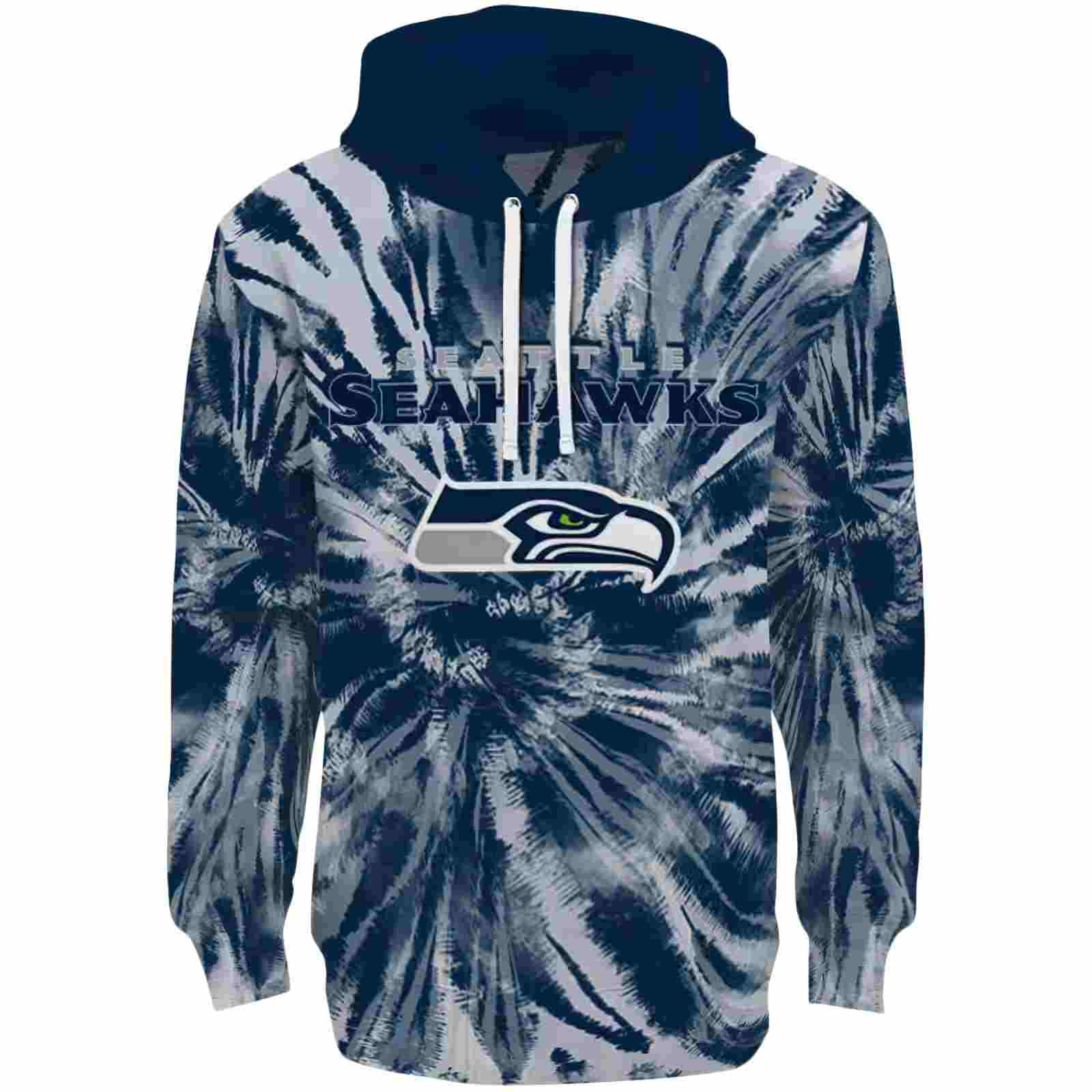 Seattle Seahawks Tie Dye Pattern Blue Hoodie