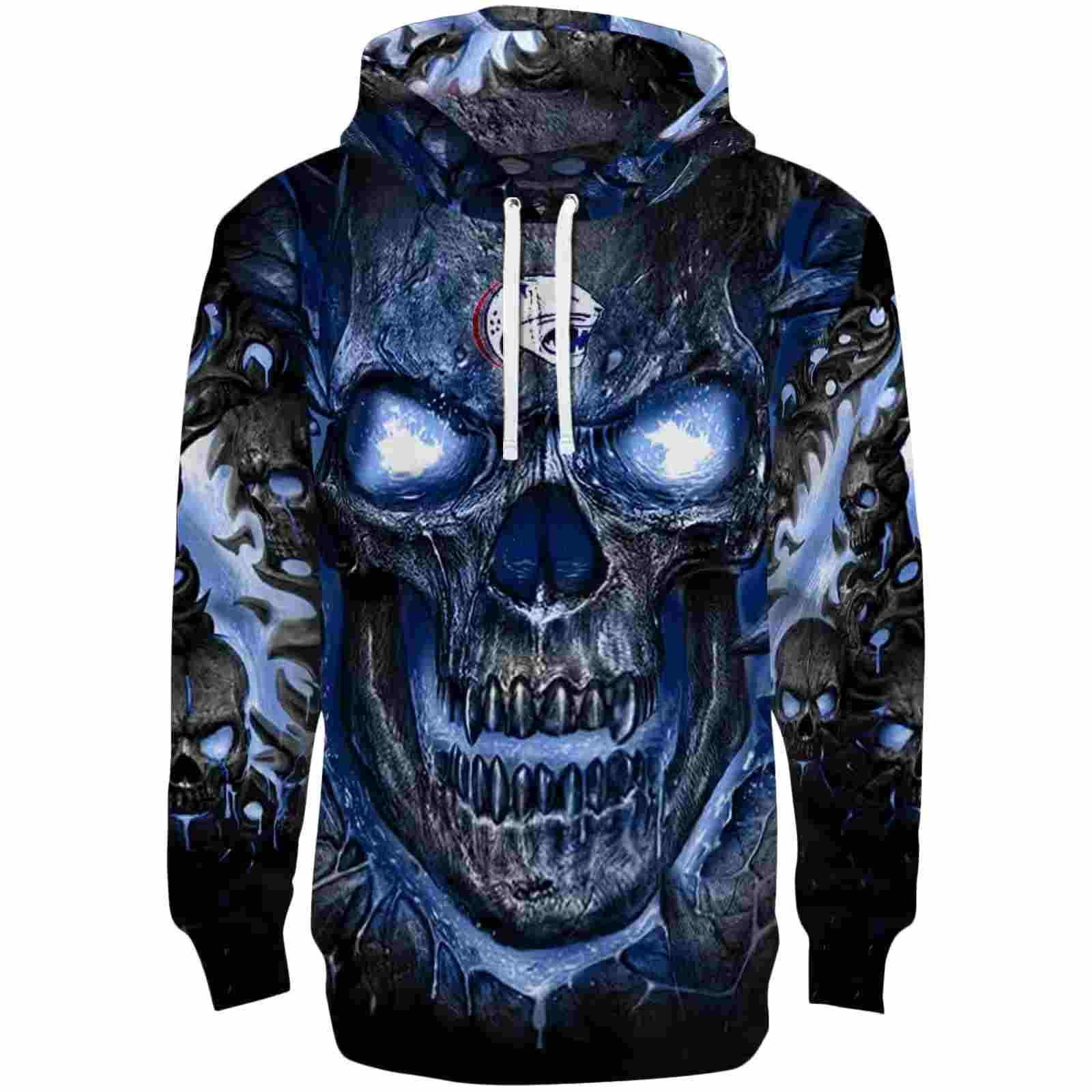 South Alabama Jaguars Demonic Skull Blue Black Hoodie