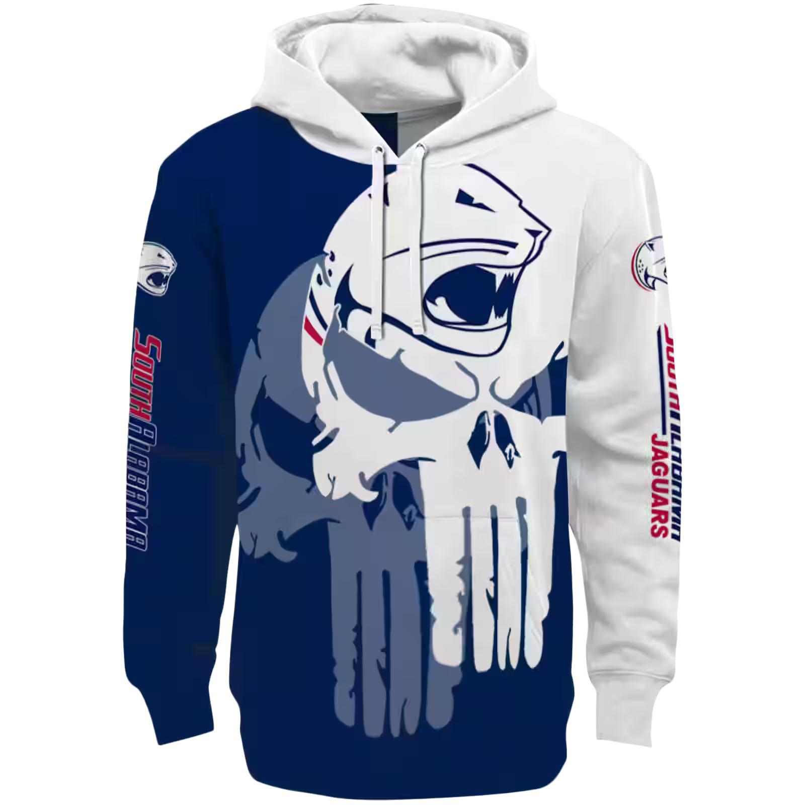 South Alabama Jaguars Graphic Punisher Blue White Hoodie