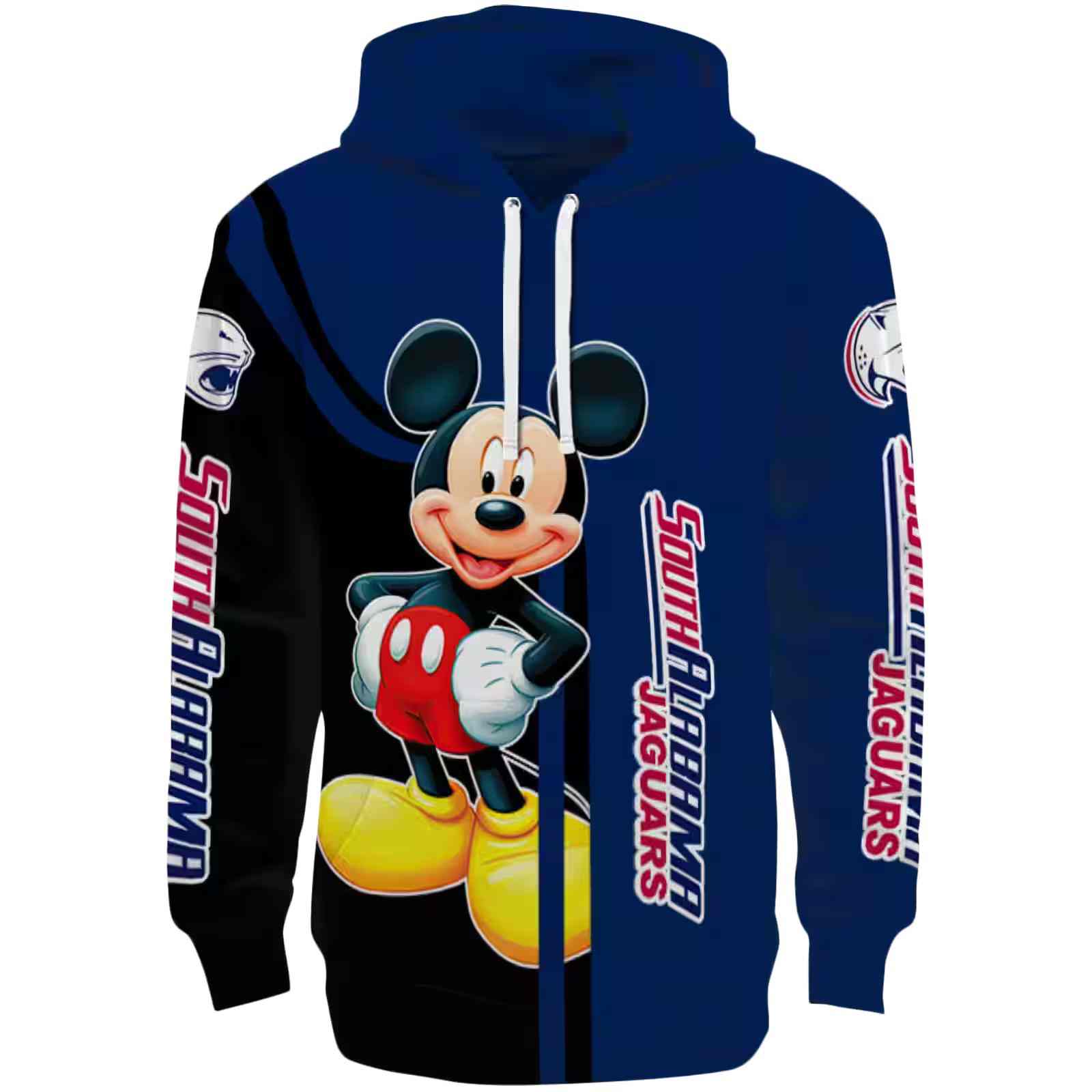 South Alabama Jaguars Mickey Mouse Blue Black Hoodie