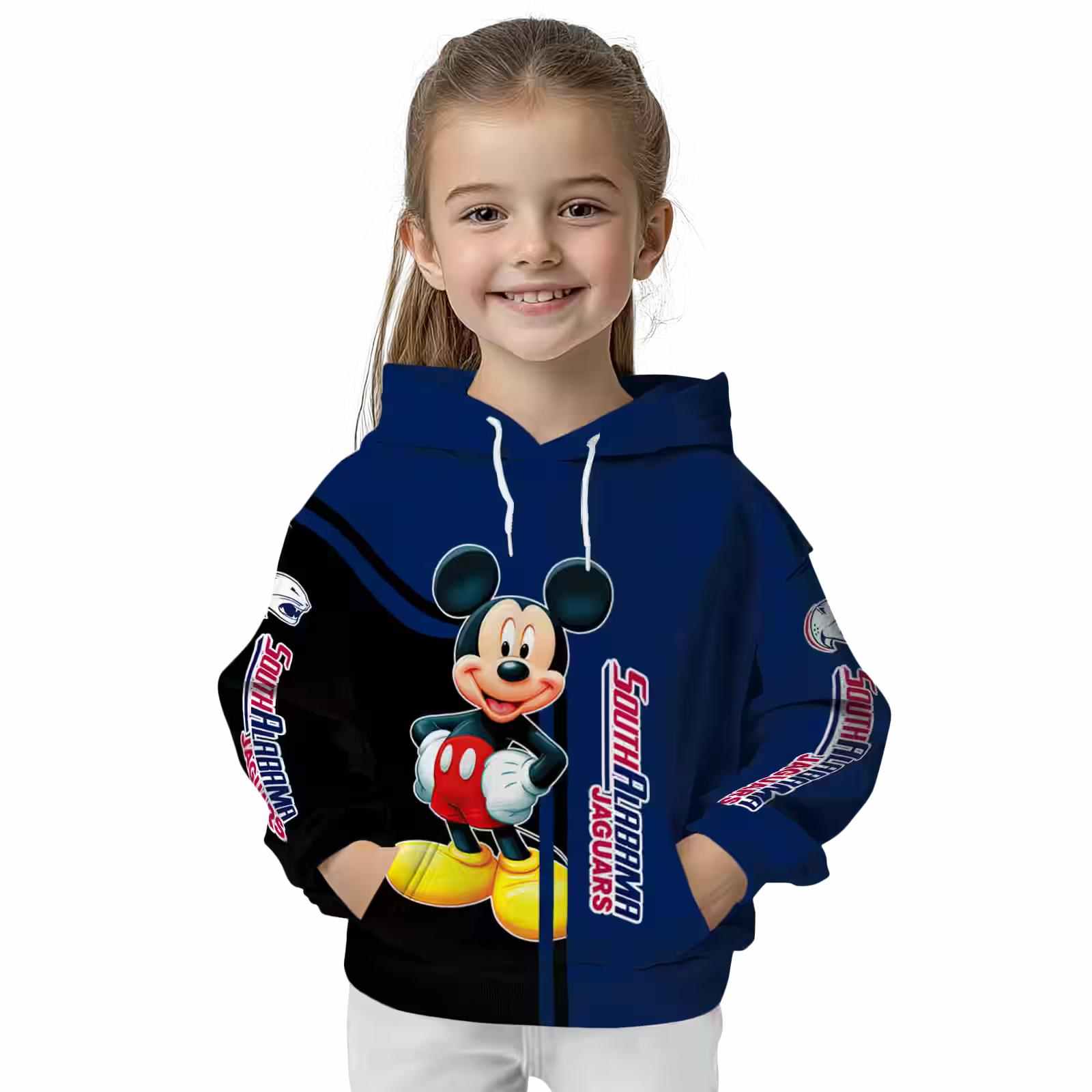 south alabama jaguars mickey mouse blue black hoodie top rated