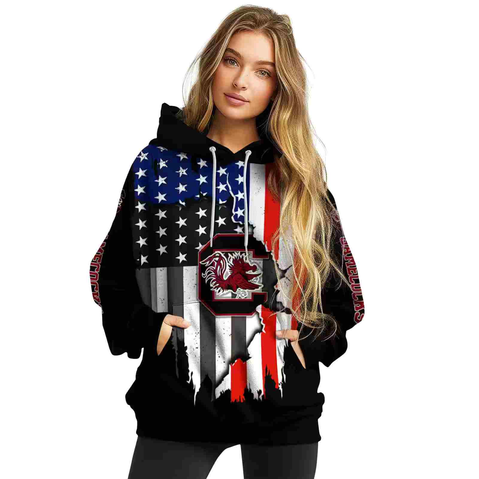 south carolina gamecocks american pride black hoodie high quality