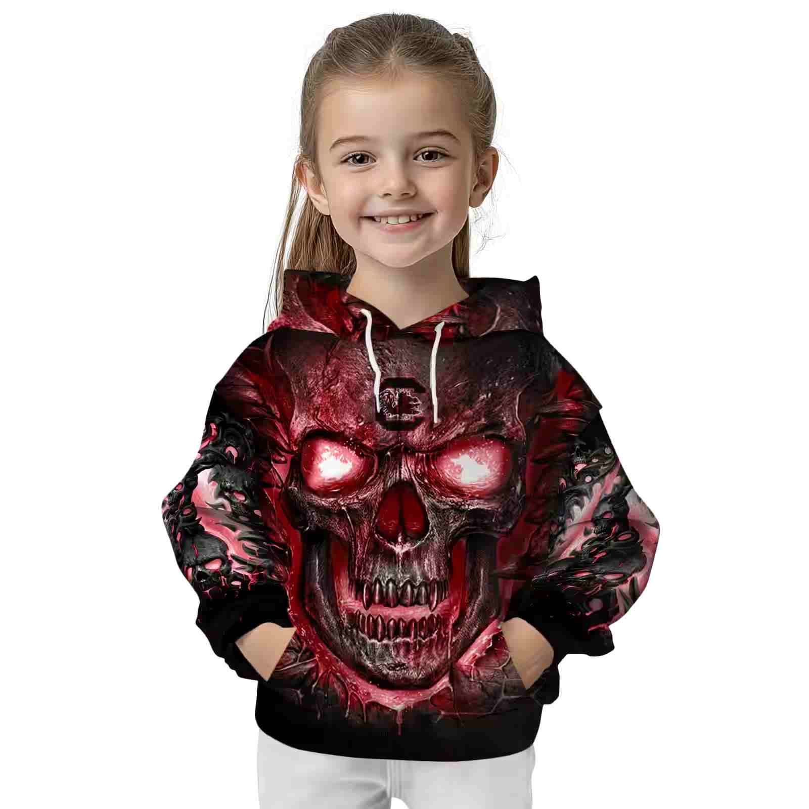 south carolina gamecocks demonic skull garnet black hoodie top rated