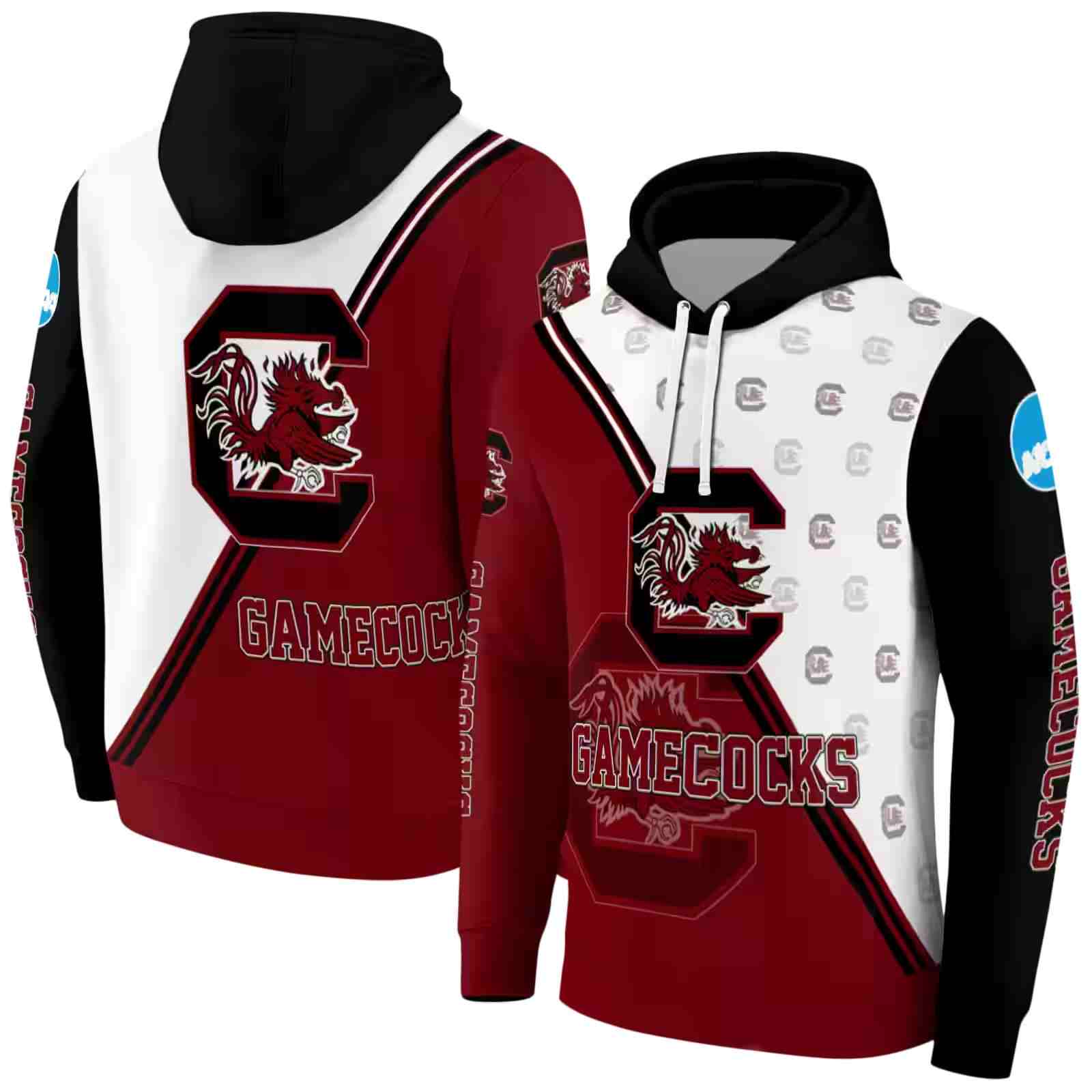 south carolina gamecocks diagonal stripe garnet white hoodie fashion forward