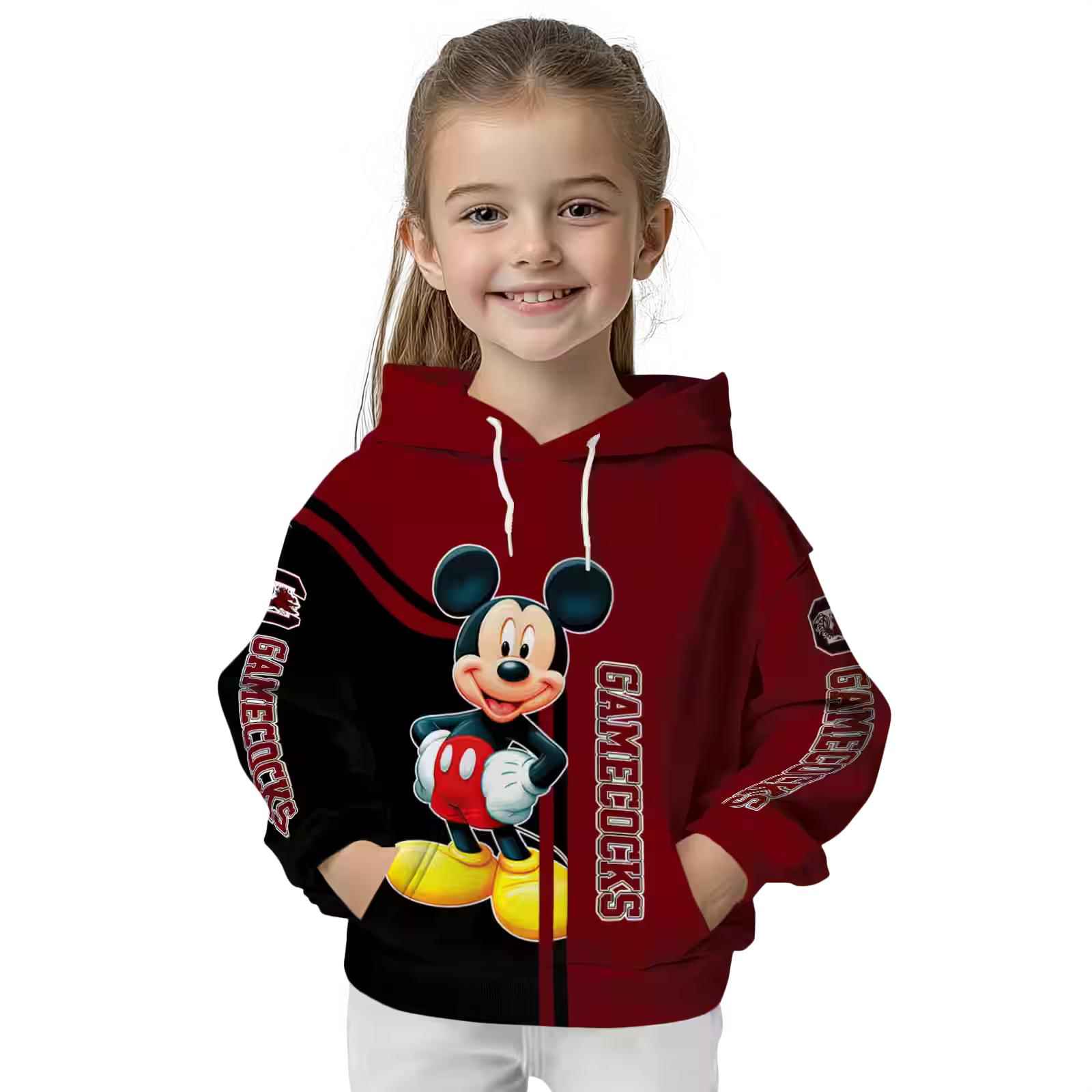 south carolina gamecocks mickey mouse garnet black hoodie top rated