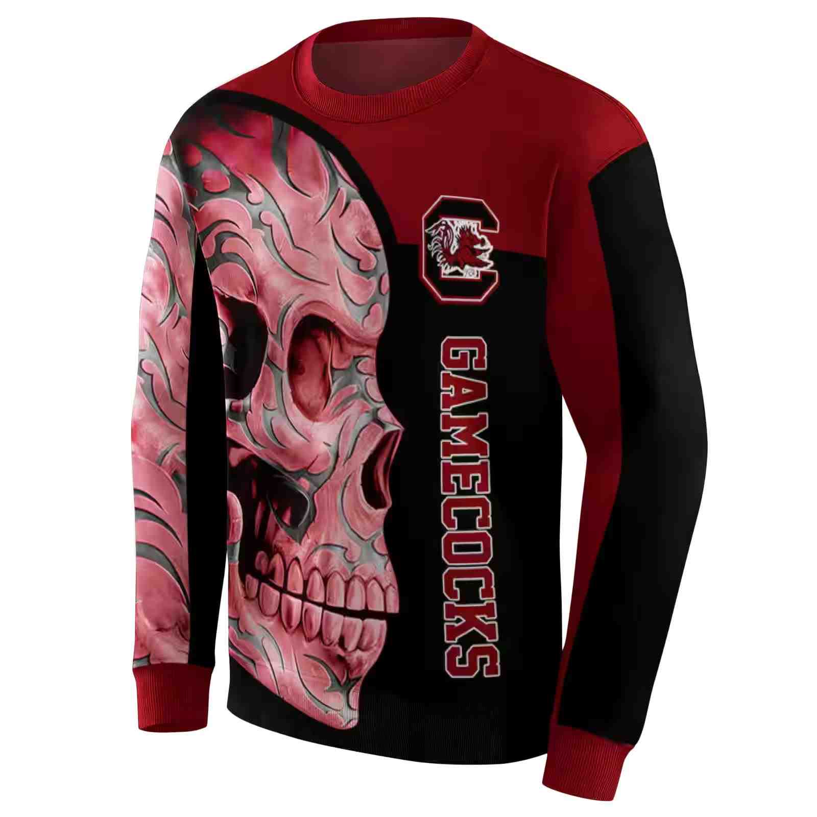 south carolina gamecocks skull motif garnet black hoodie new arrival