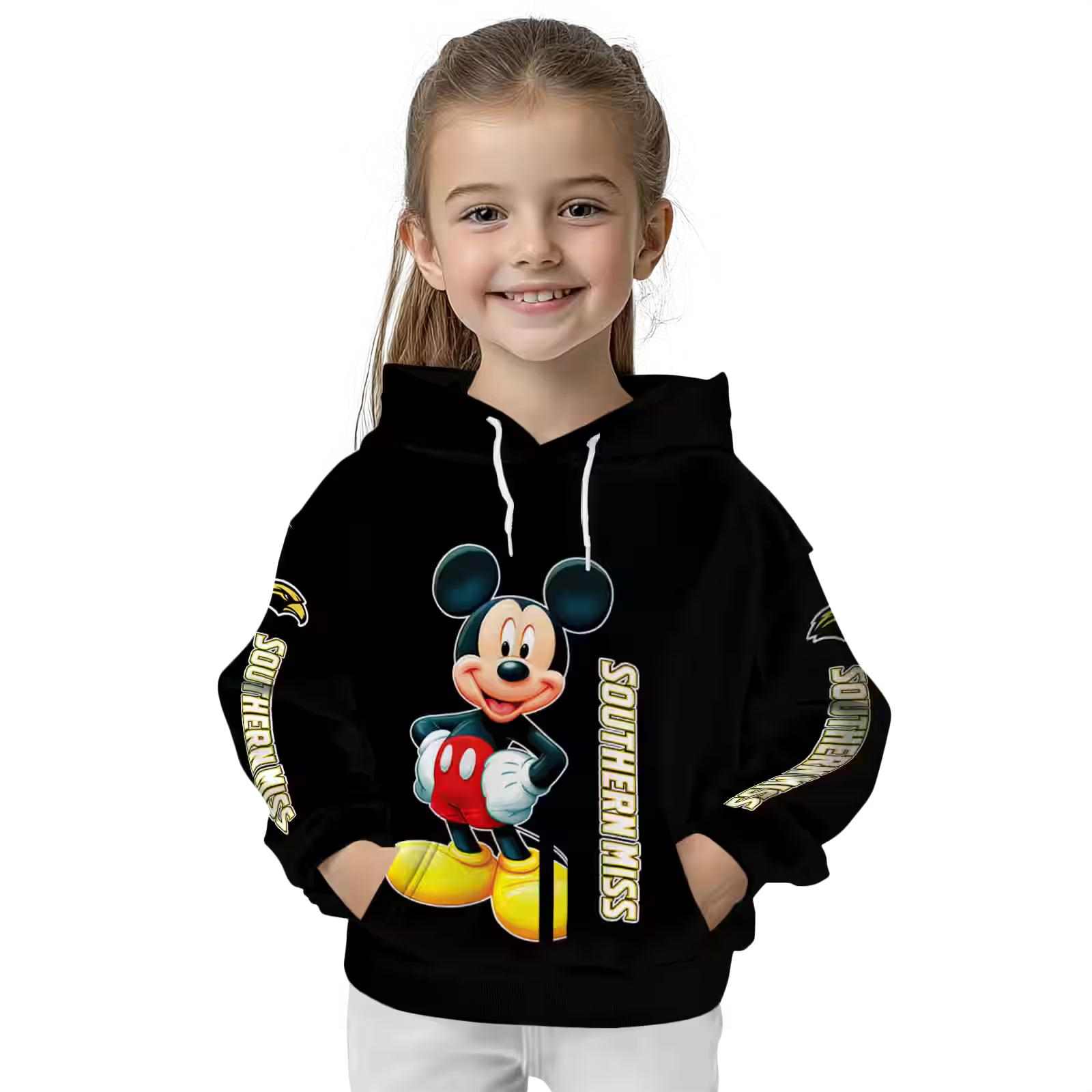 southern miss golden eagles mickey mouse black hoodie top rated