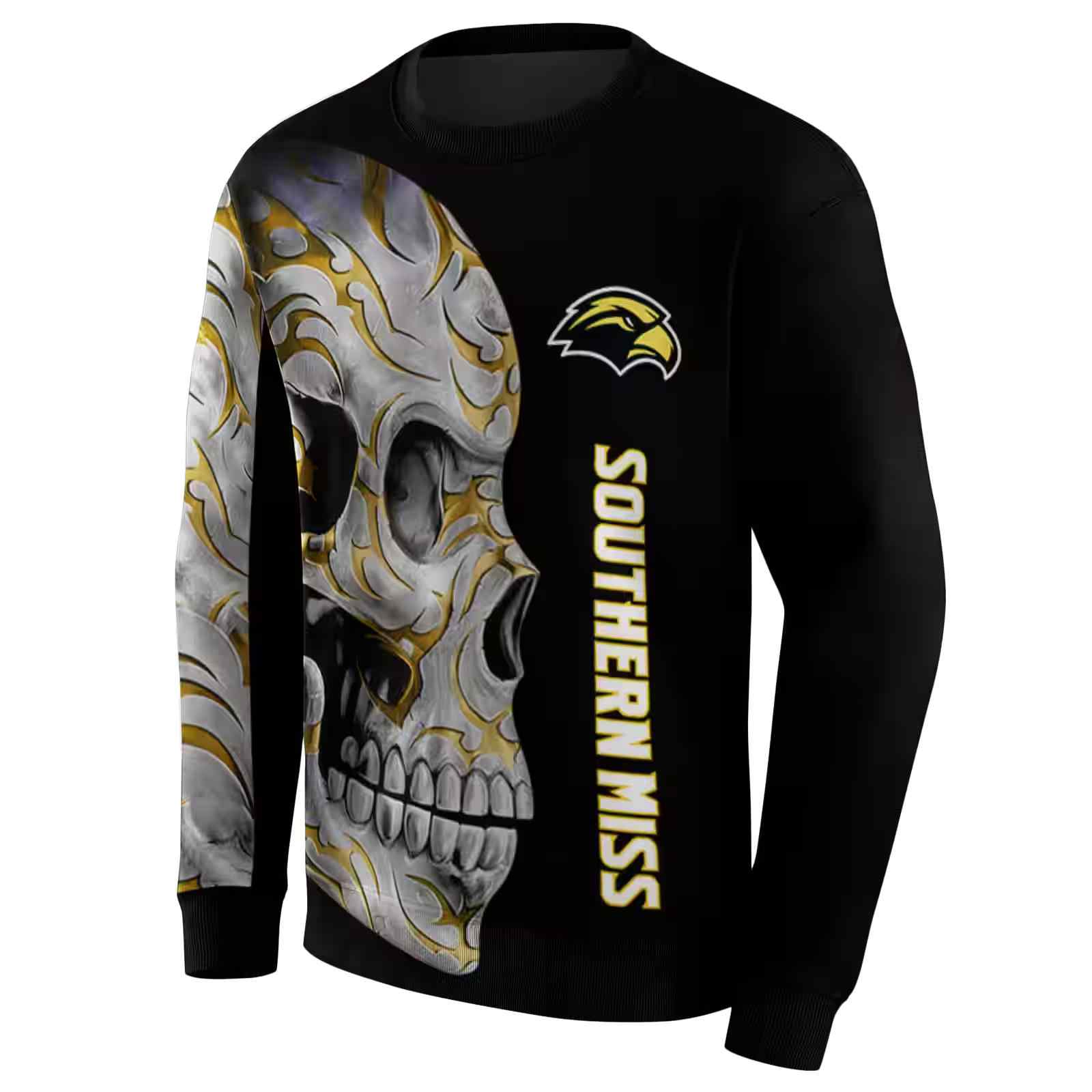 southern miss golden eagles skull motif black hoodie new arrival