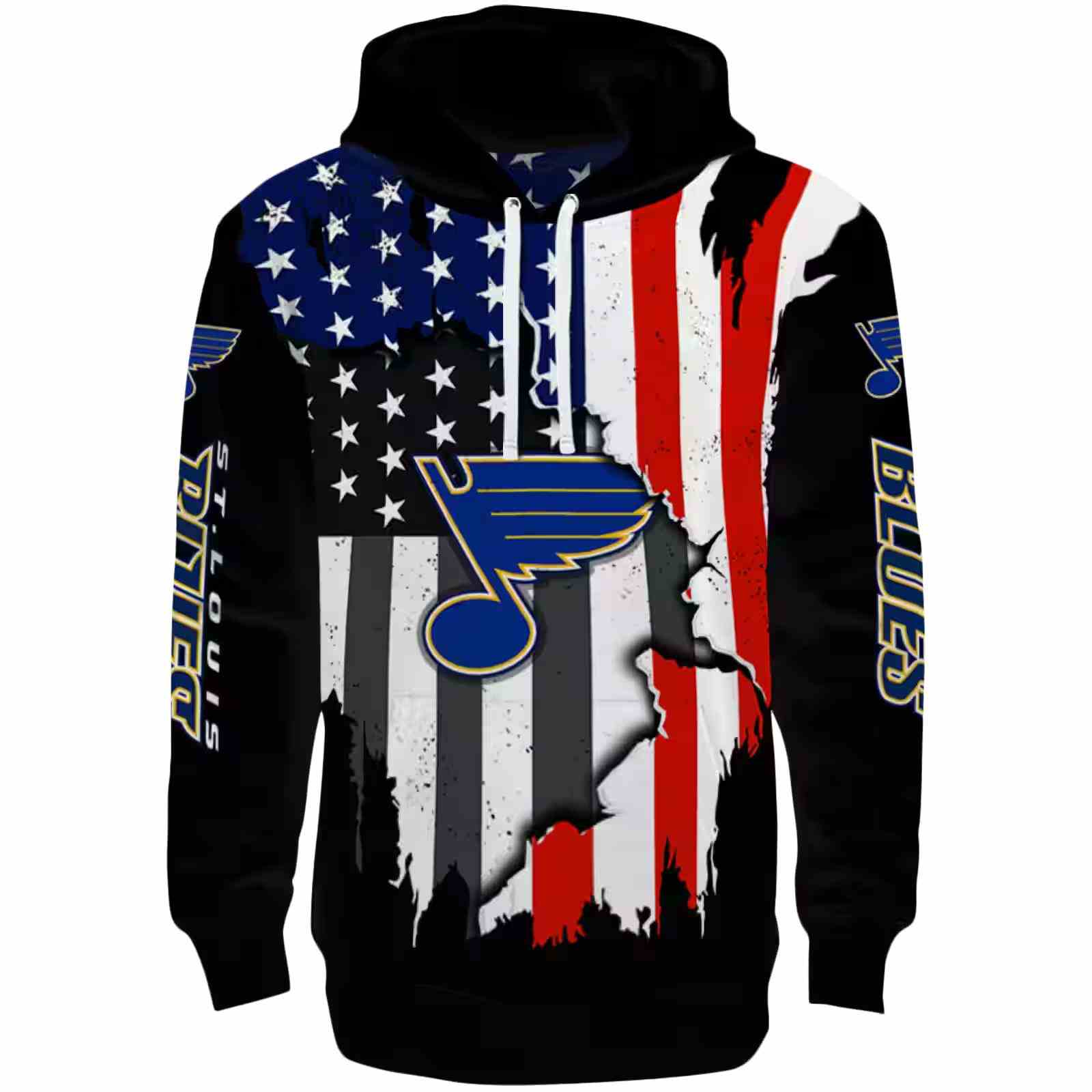 St. Louis Blues American Pride Black Hoodie