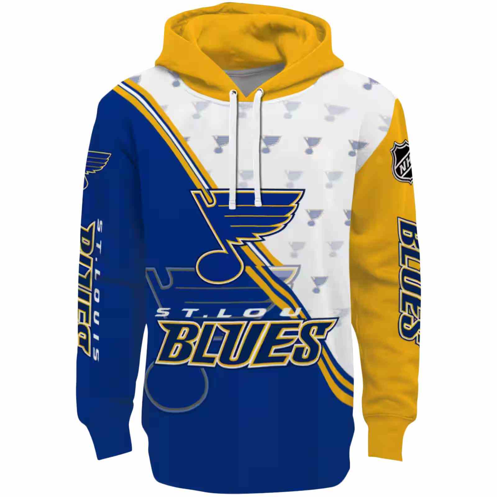 St. Louis Blues Diagonal Stripe Blue White Hoodie