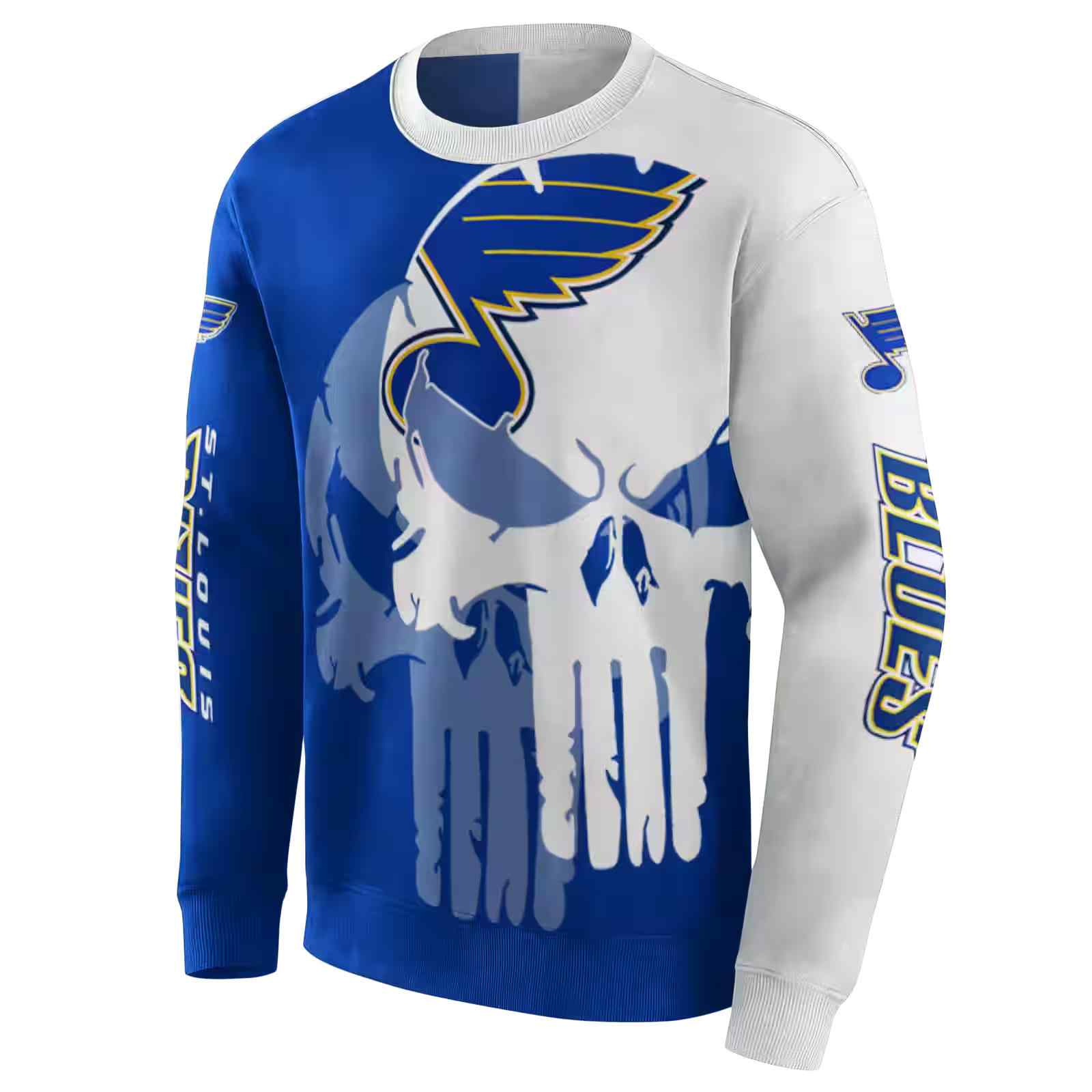 st louis blues graphic punisher blue white hoodie new arrival