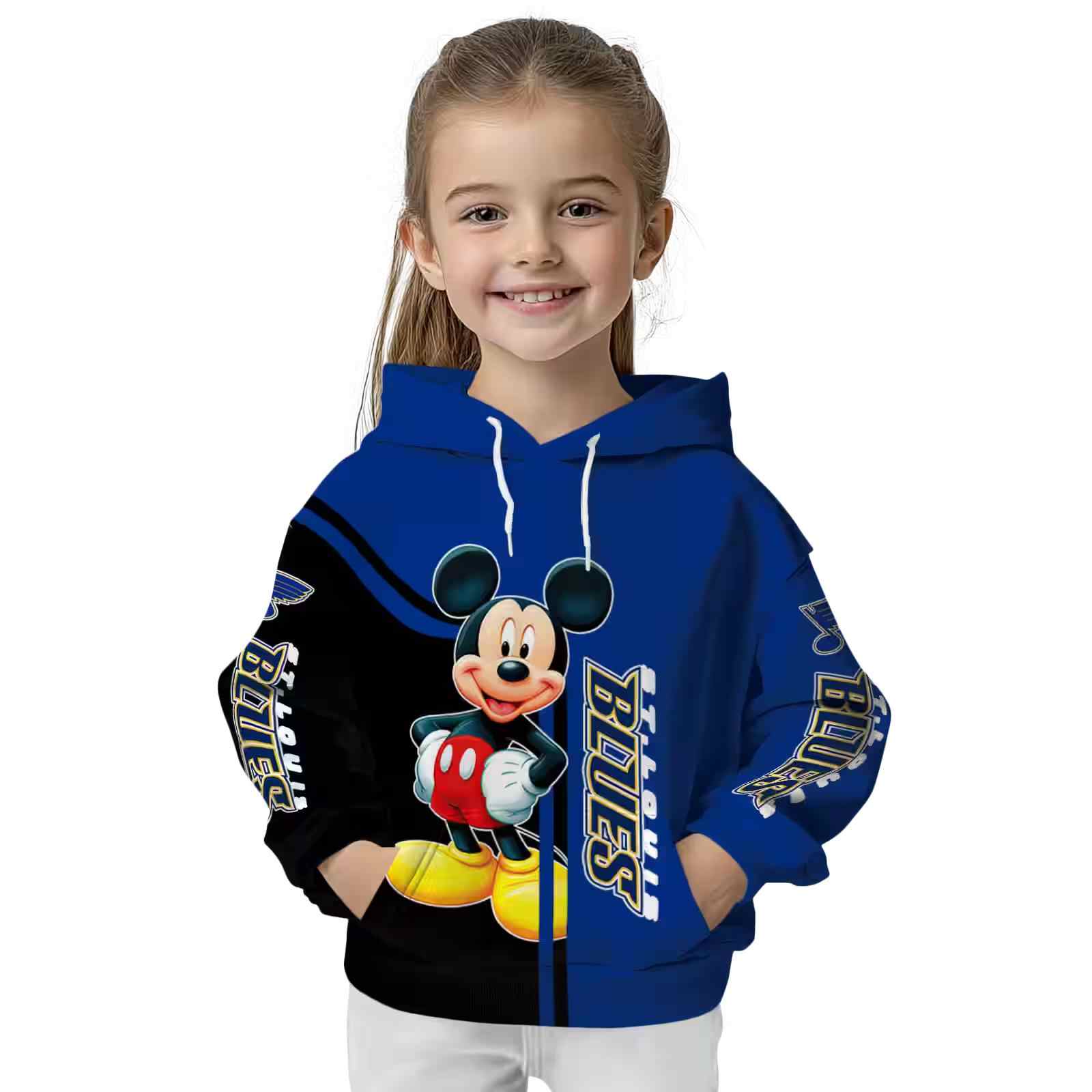 st louis blues mickey mouse blue black hoodie top rated