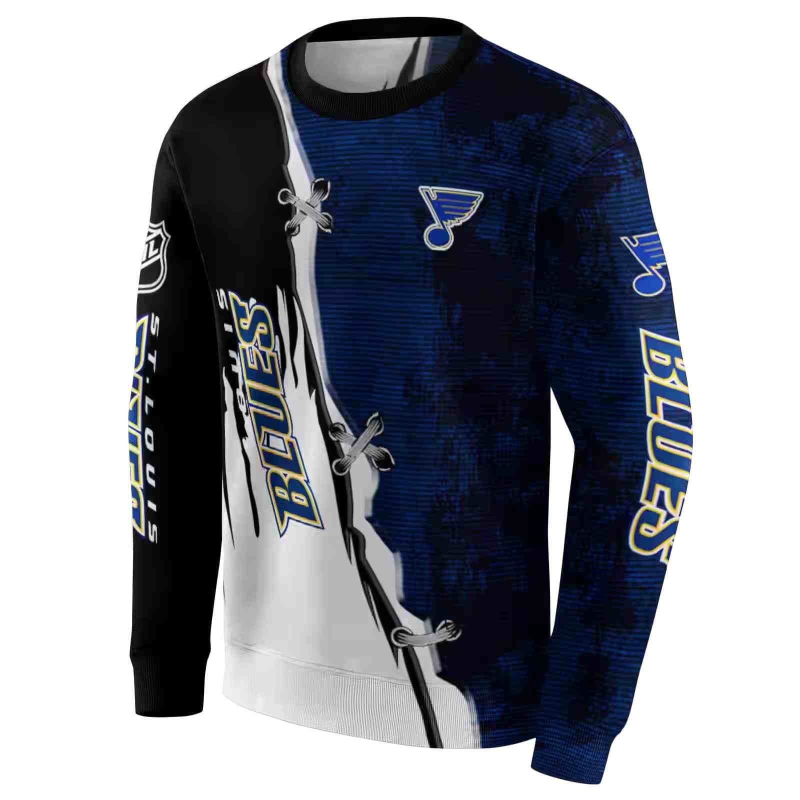 st louis blues ripped pattern blue black white hoodie new arrival