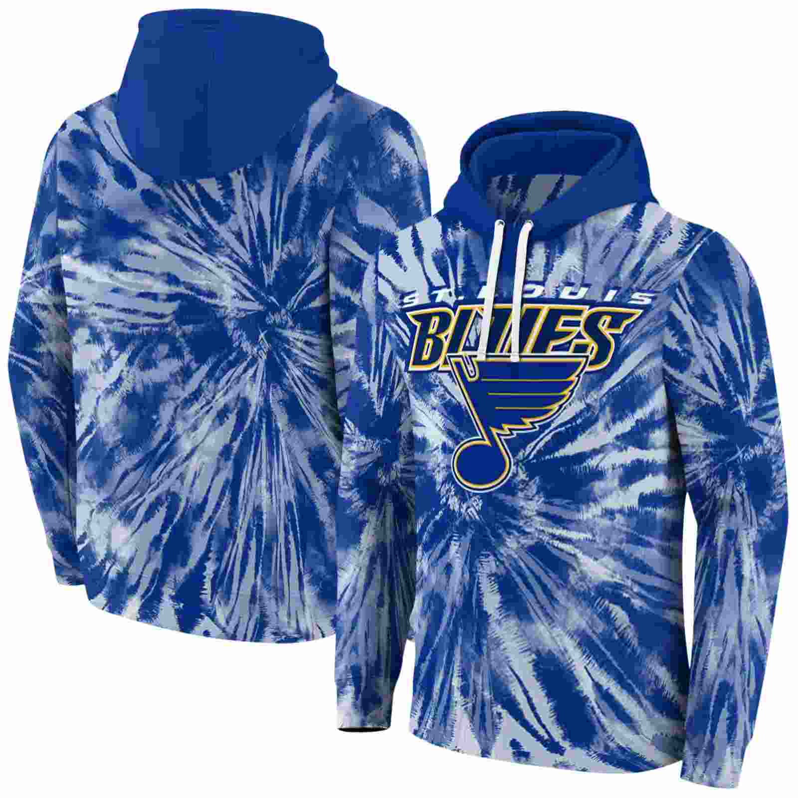 st louis blues tie dye pattern blue hoodie fashion forward