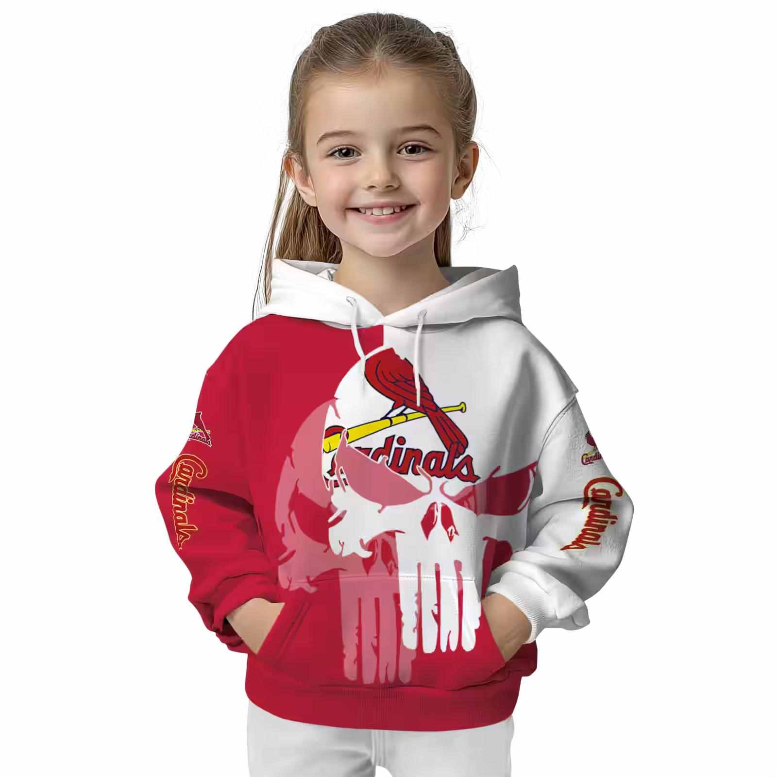 st louis cardinals graphic punisher red white hoodie top rated