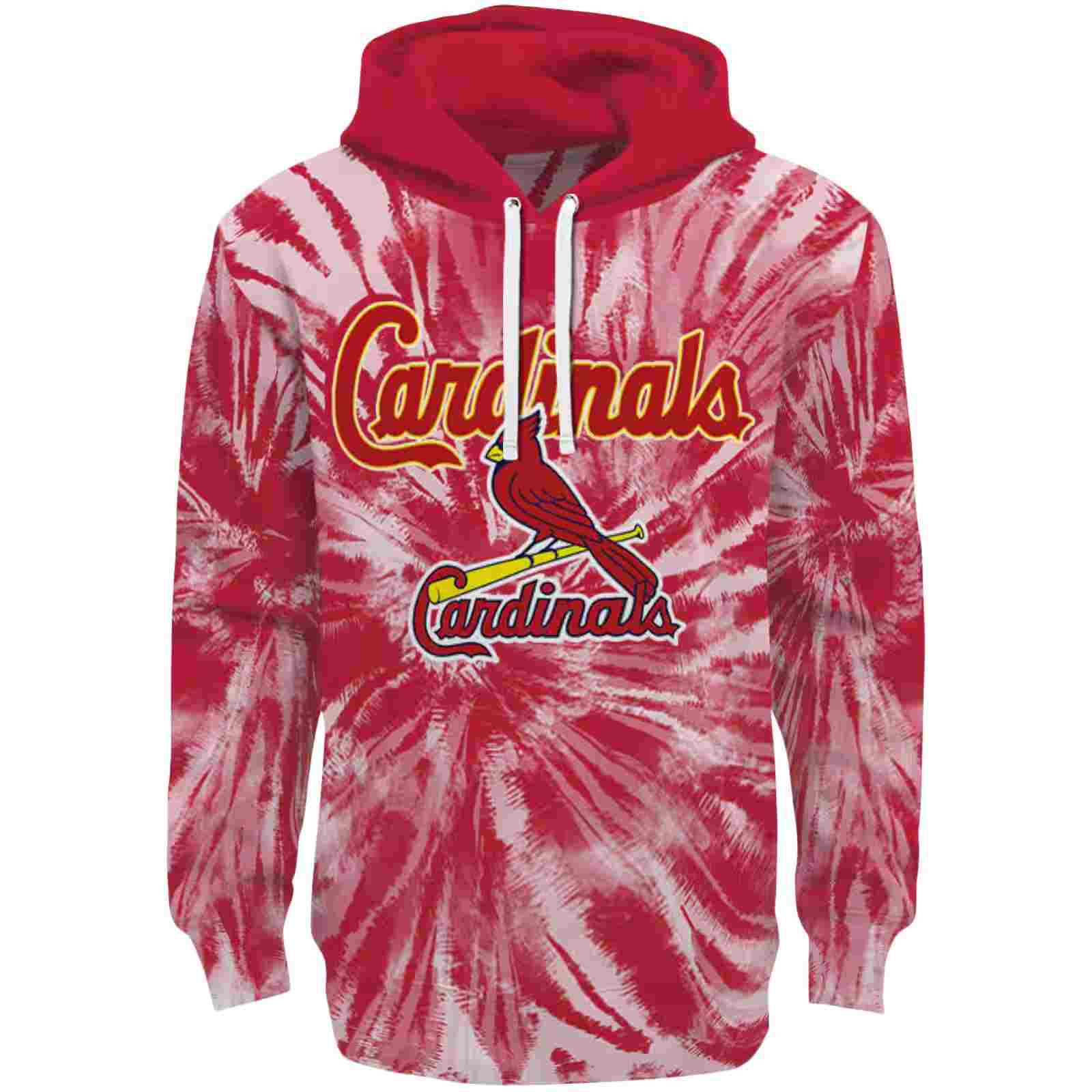 St. Louis Cardinals Tie Dye Pattern Red Hoodie