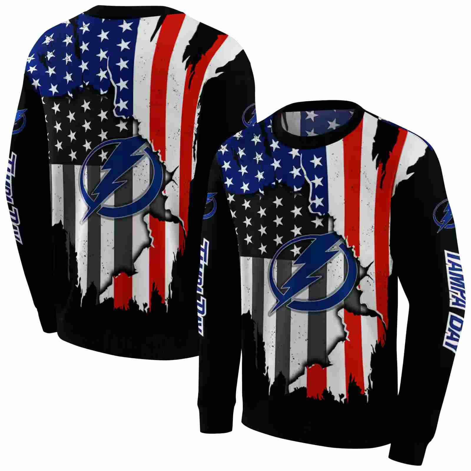 tampa bay lightning american pride black hoodie premium grade