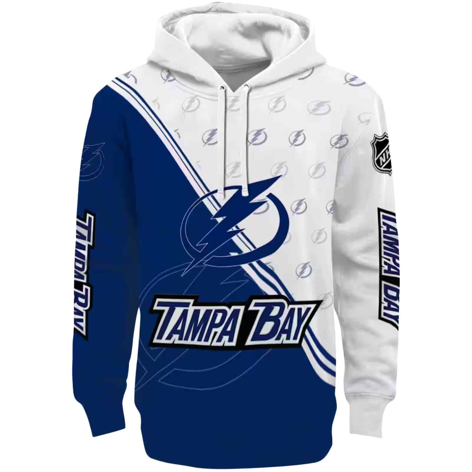 Tampa Bay Lightning Diagonal Stripe Blue White Hoodie