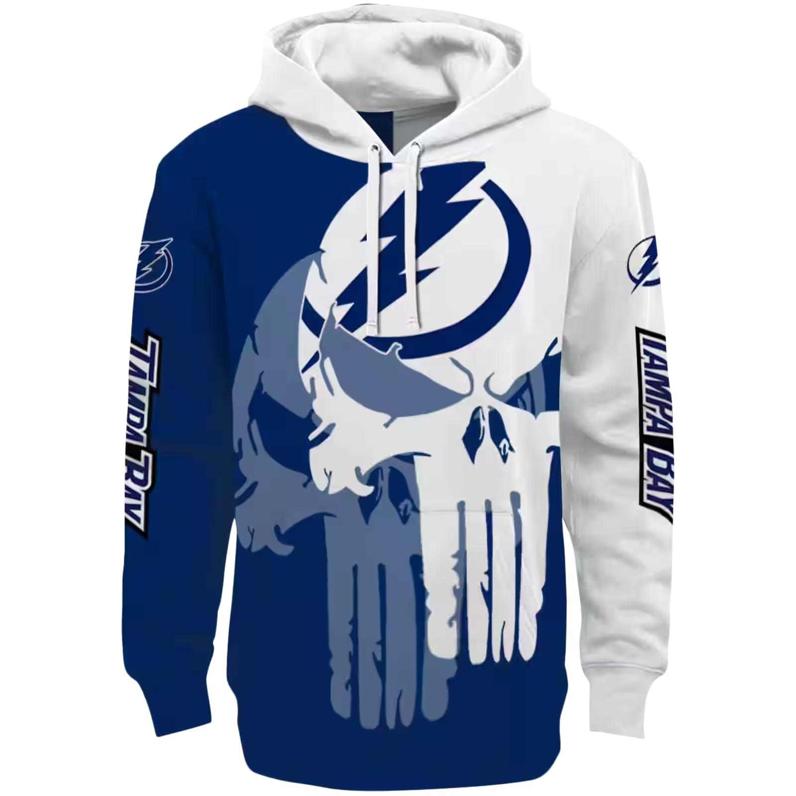 Tampa Bay Lightning Graphic Punisher Blue White Hoodie