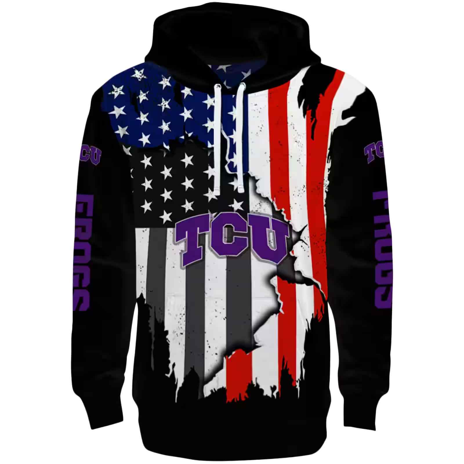 TCU Horned Frogs American Pride Black Hoodie