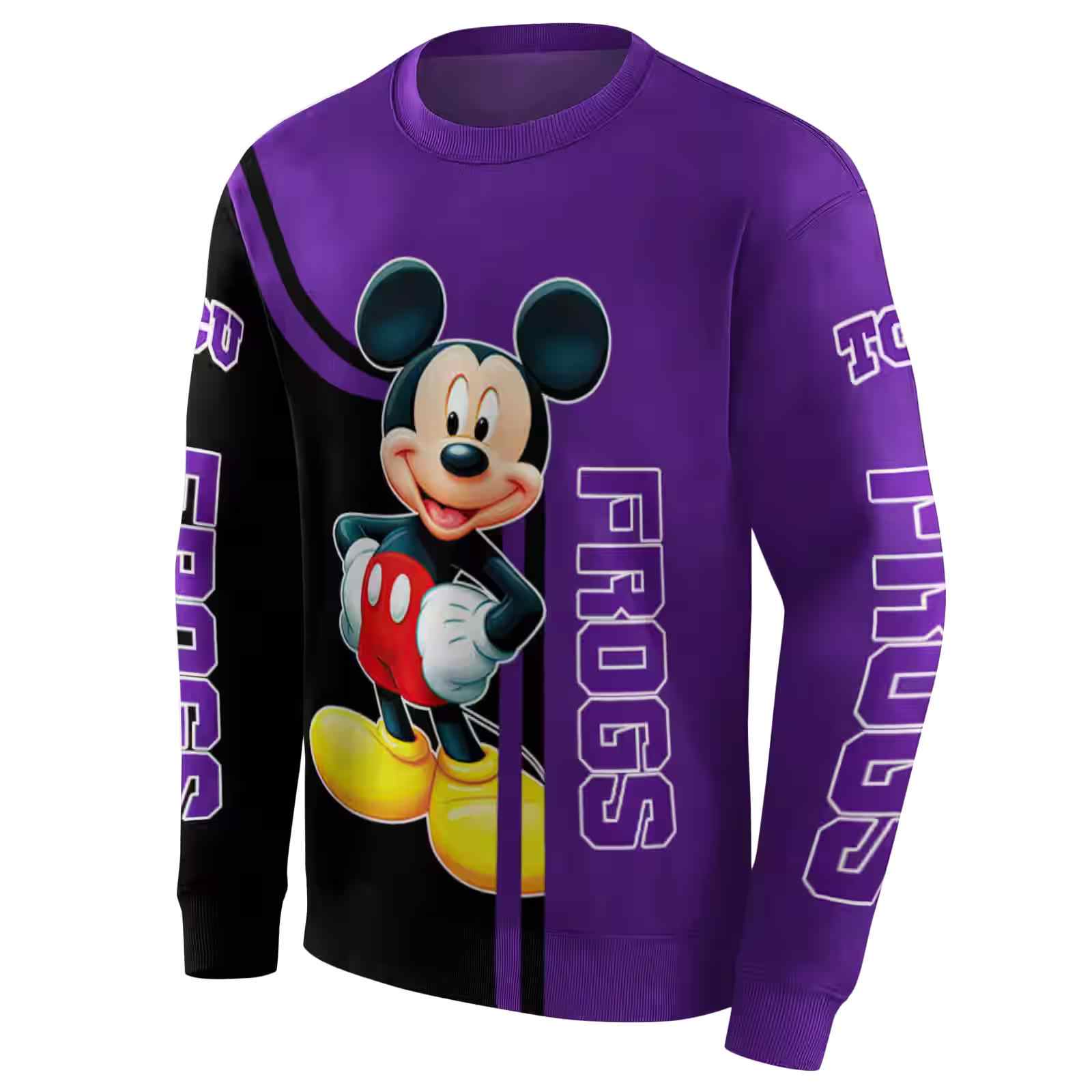 tcu horned frogs mickey mouse purple black hoodie new arrival