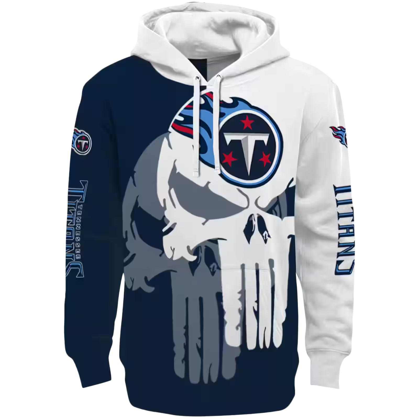 tennessee titans graphic punisher navy white hoodie best selling