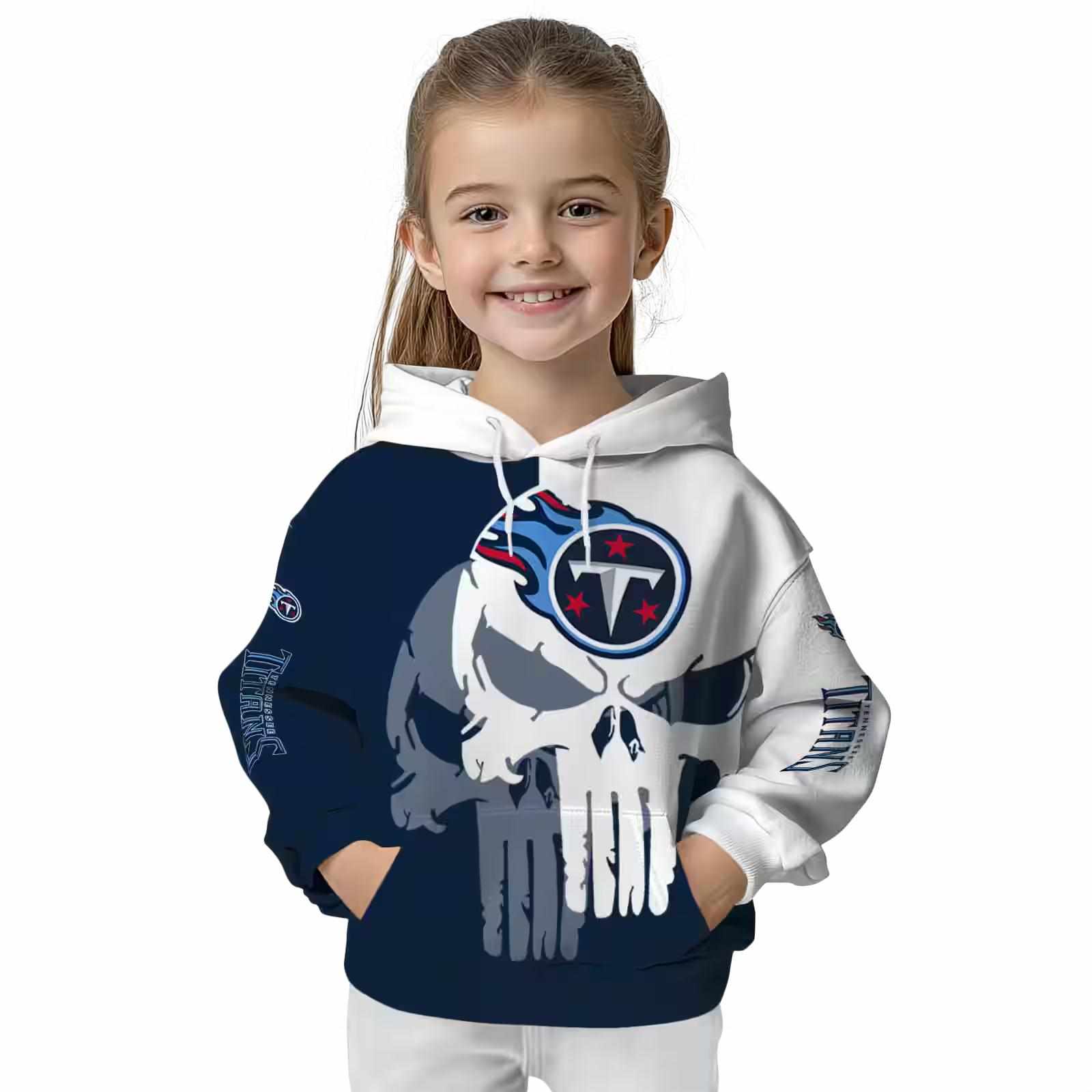 tennessee titans graphic punisher navy white hoodie top rated