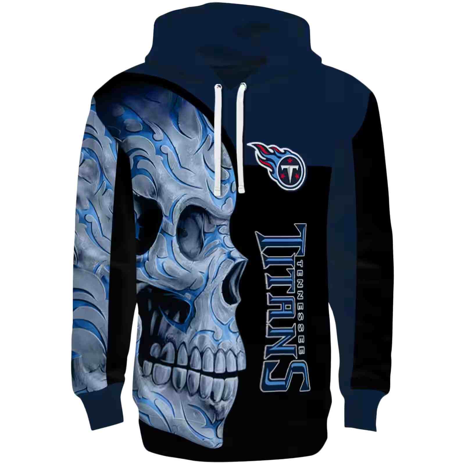 Tennessee Titans Skull Motif Navy Black Hoodie