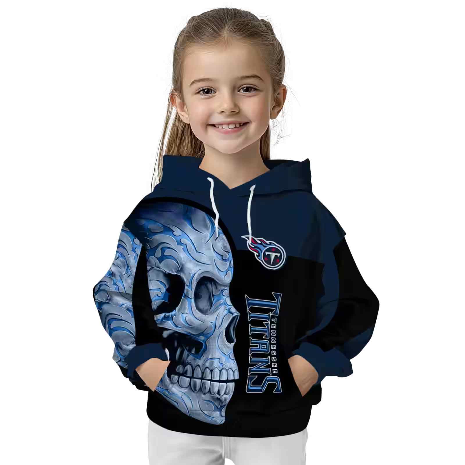 tennessee titans skull motif navy black hoodie top rated