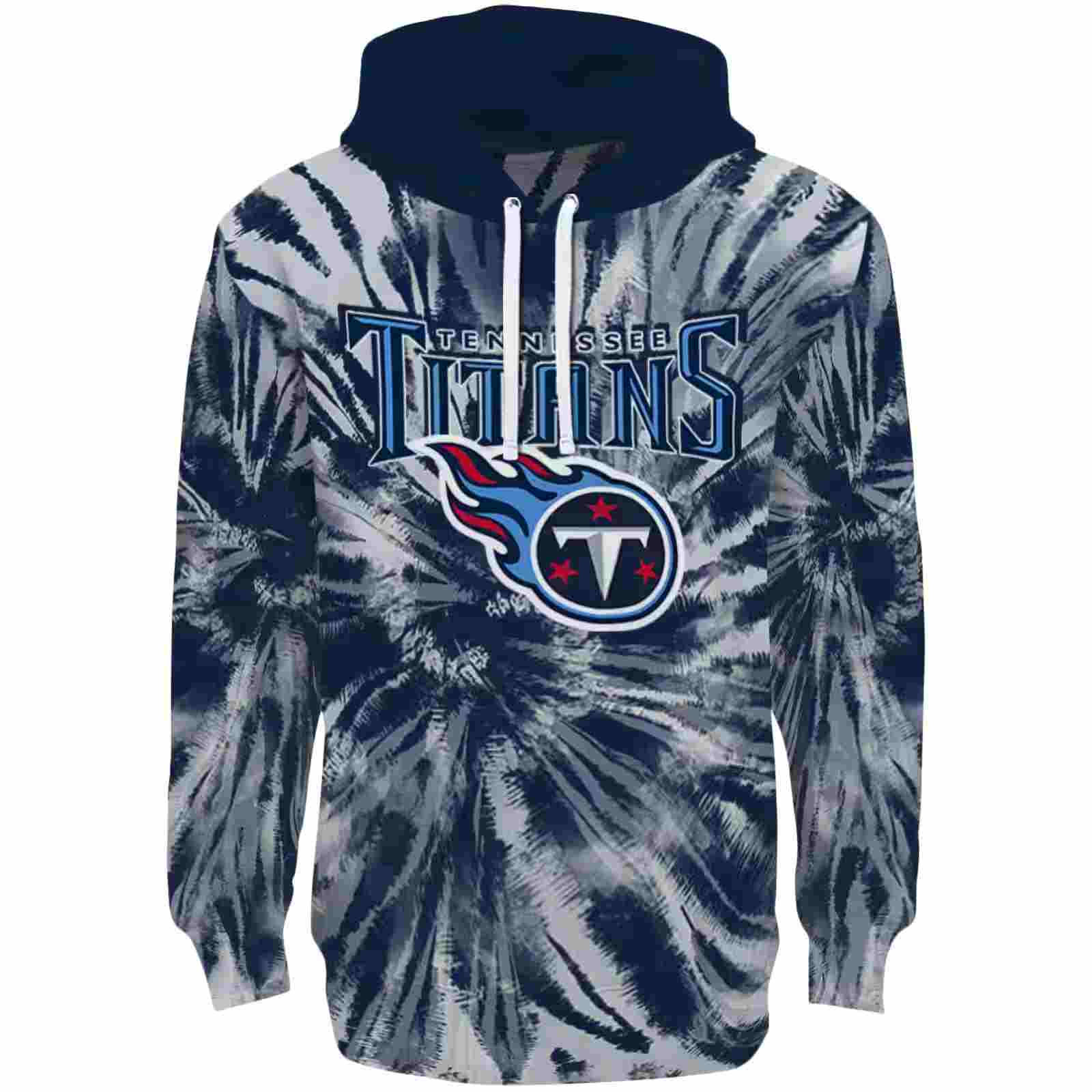 Tennessee Titans Tie Dye Pattern Navy Hoodie